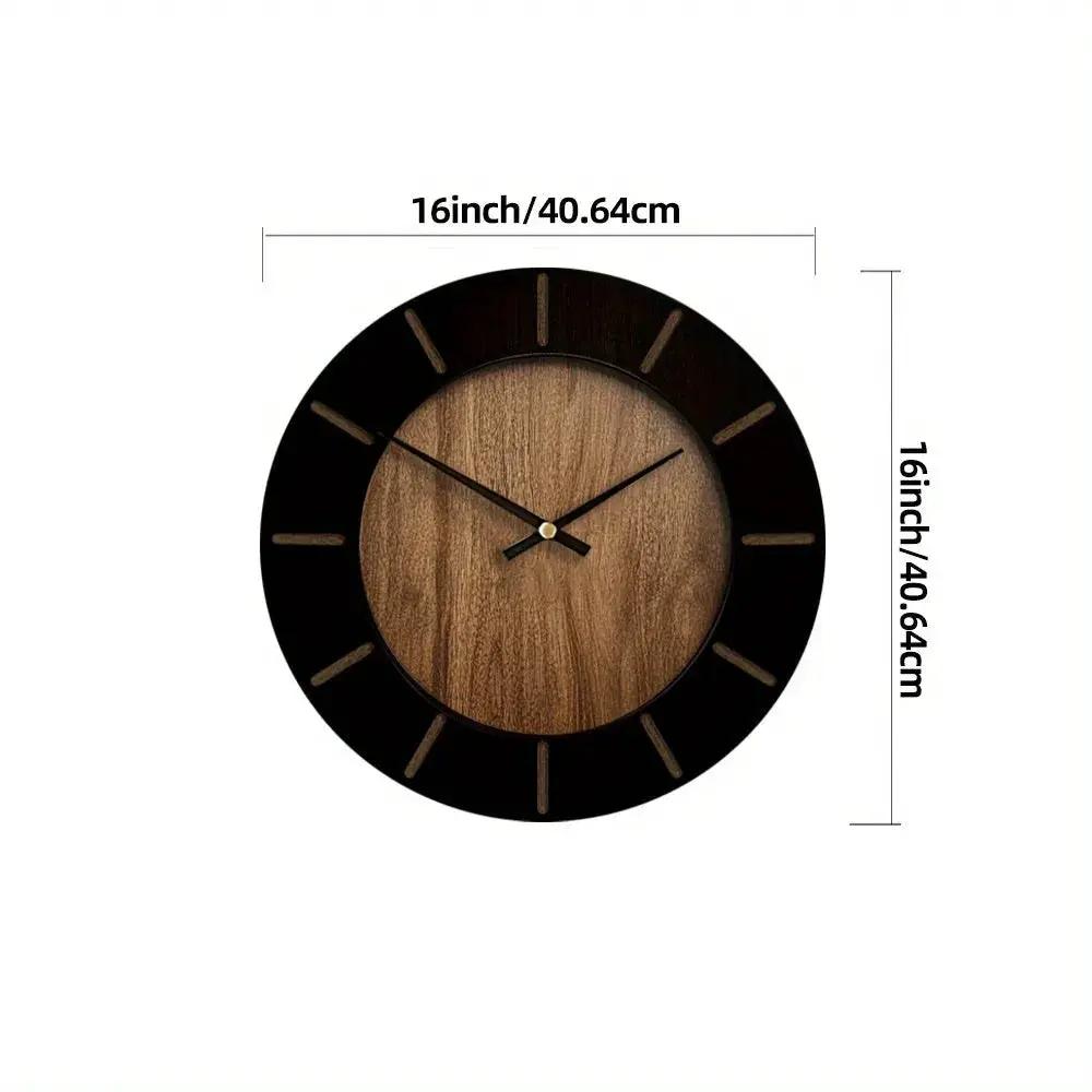 Wooden Silent Wall Clock with Vintage Design by House Of Avana