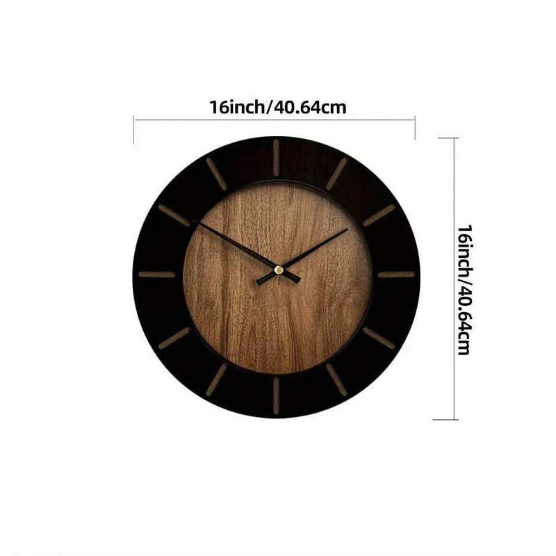Wooden Silent Wall Clock with Vintage Design by House Of Avana
