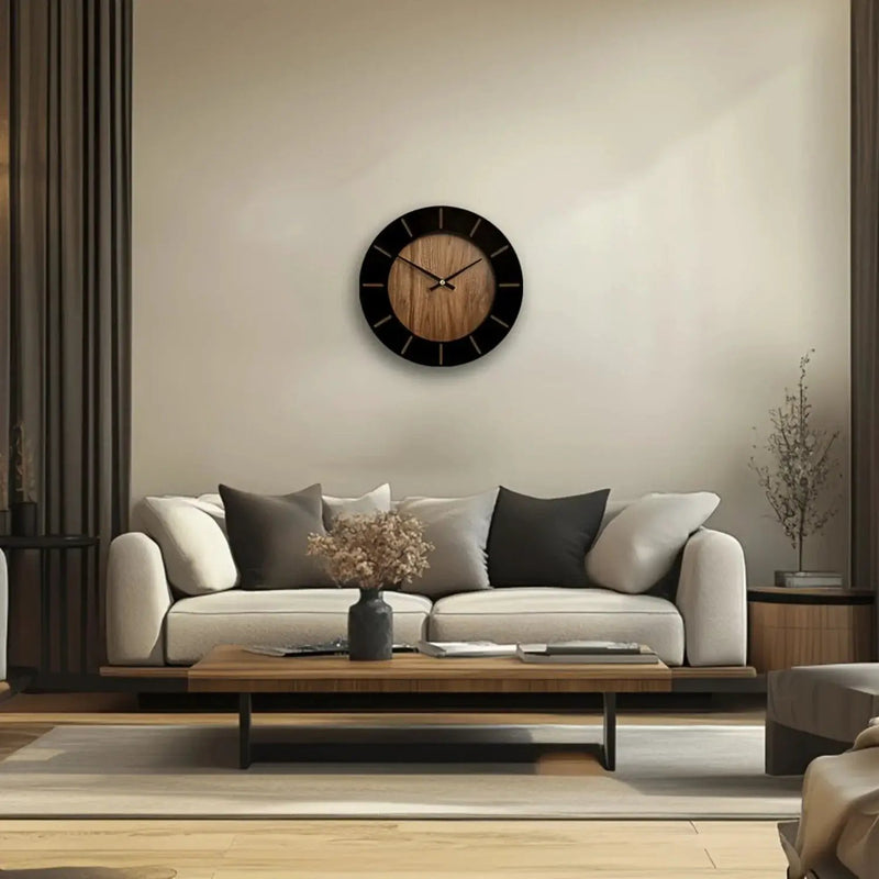 Wooden Silent Wall Clock with Vintage Design by House Of Avana