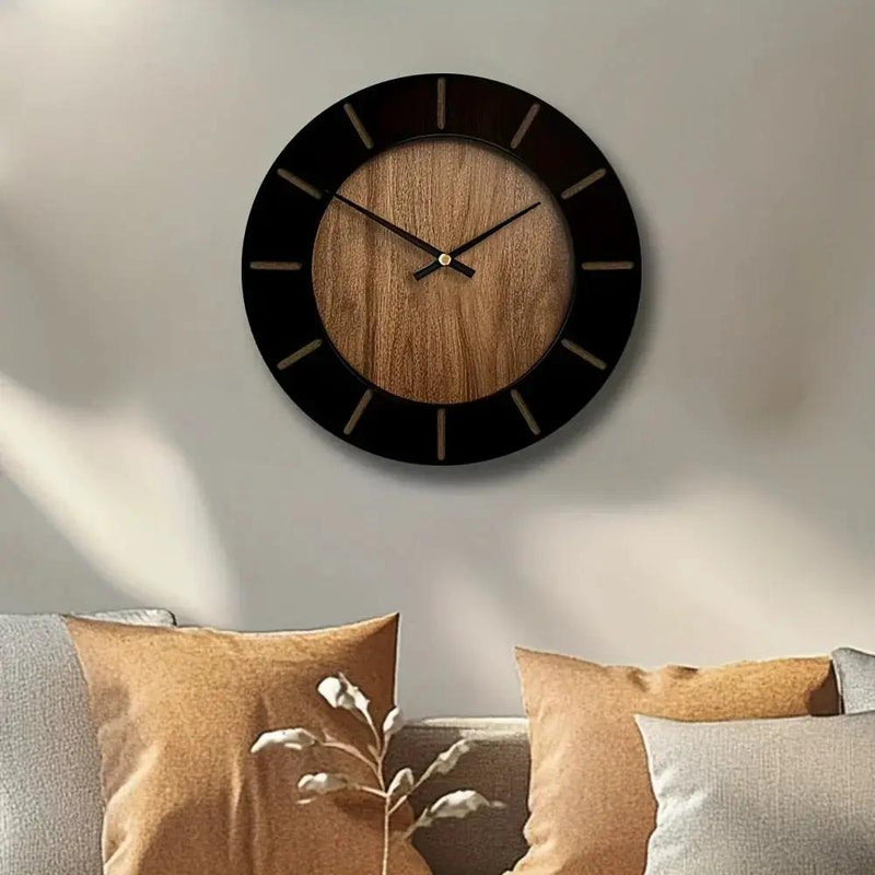 Wooden Silent Wall Clock with Vintage Design by House Of Avana