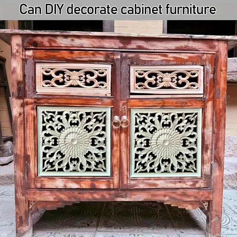Wooden Square Applique 20cm Unpainted Home Decor Cornice by House Of Avana