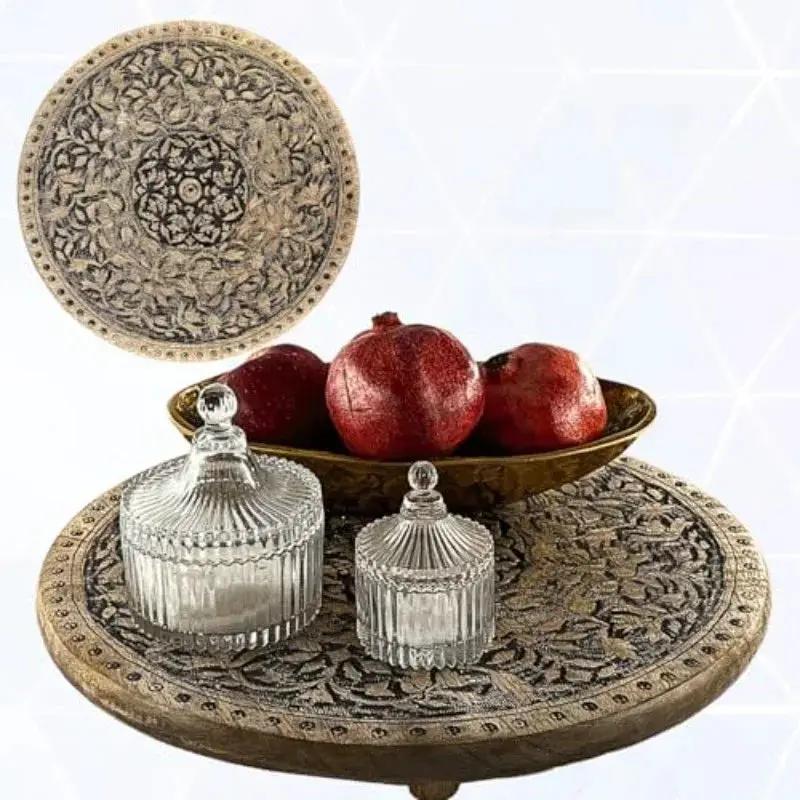 Wooden Tray - Rustic Serving Circle by House Of Avana