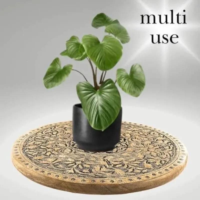 Wooden Tray - Rustic Serving Circle by House Of Avana