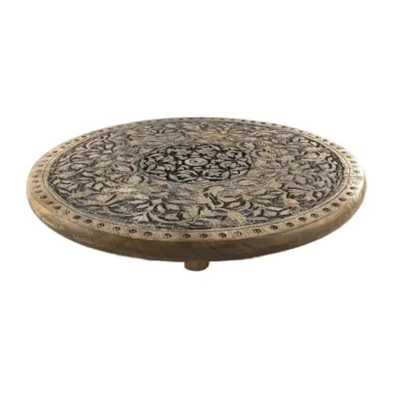Wooden Tray - Rustic Serving Circle by House Of Avana