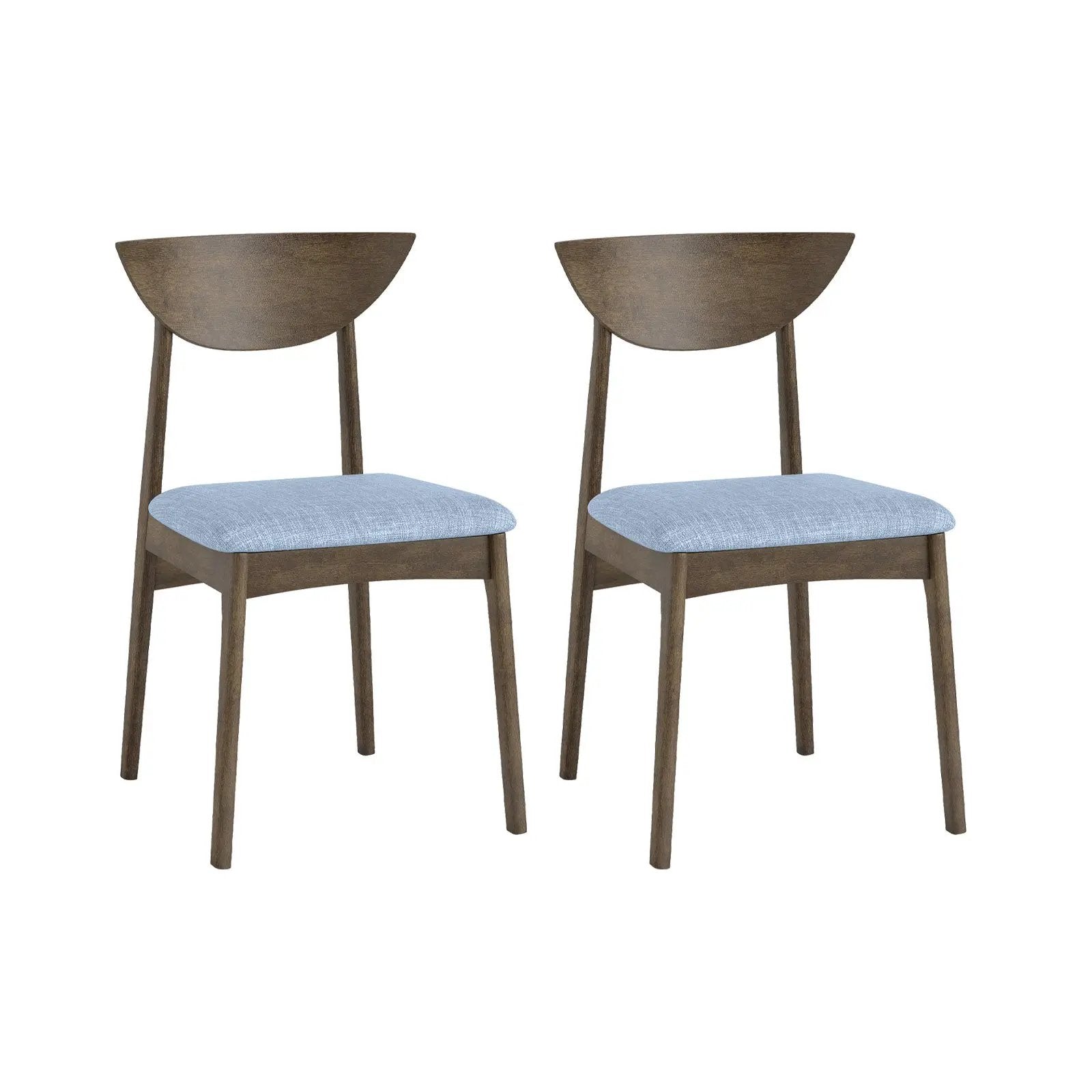 Wooden Dining Chair Set of 2 with Rubber Wood Leg-Brown by DirectDeals