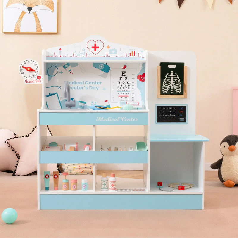 Wooden Doctor Playset with Stethoscope for Toddlers over 3 Years Old by DirectDeals