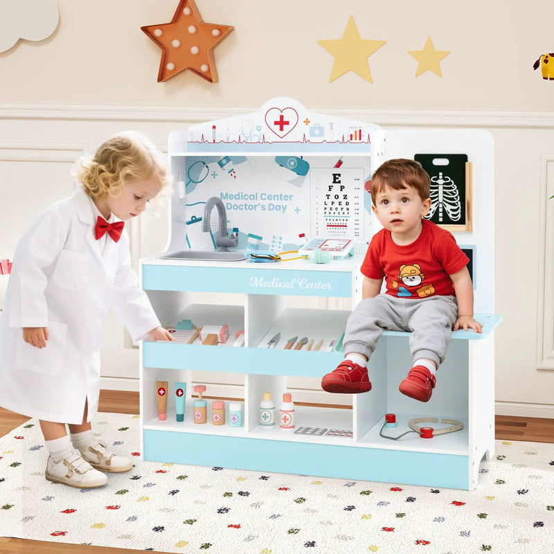 Wooden Doctor Playset with Stethoscope for Toddlers over 3 Years Old by DirectDeals