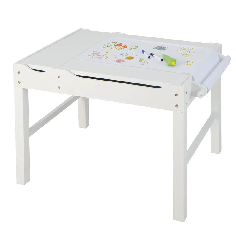 Wooden Kids Multi Activity Play Table with Storage Paper Roll by DirectDeals
