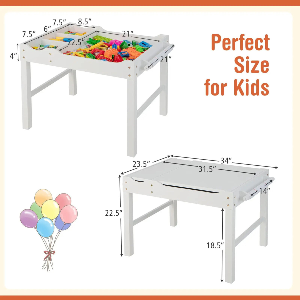 Wooden Kids Multi Activity Play Table with Storage Paper Roll, photo 4 of 9