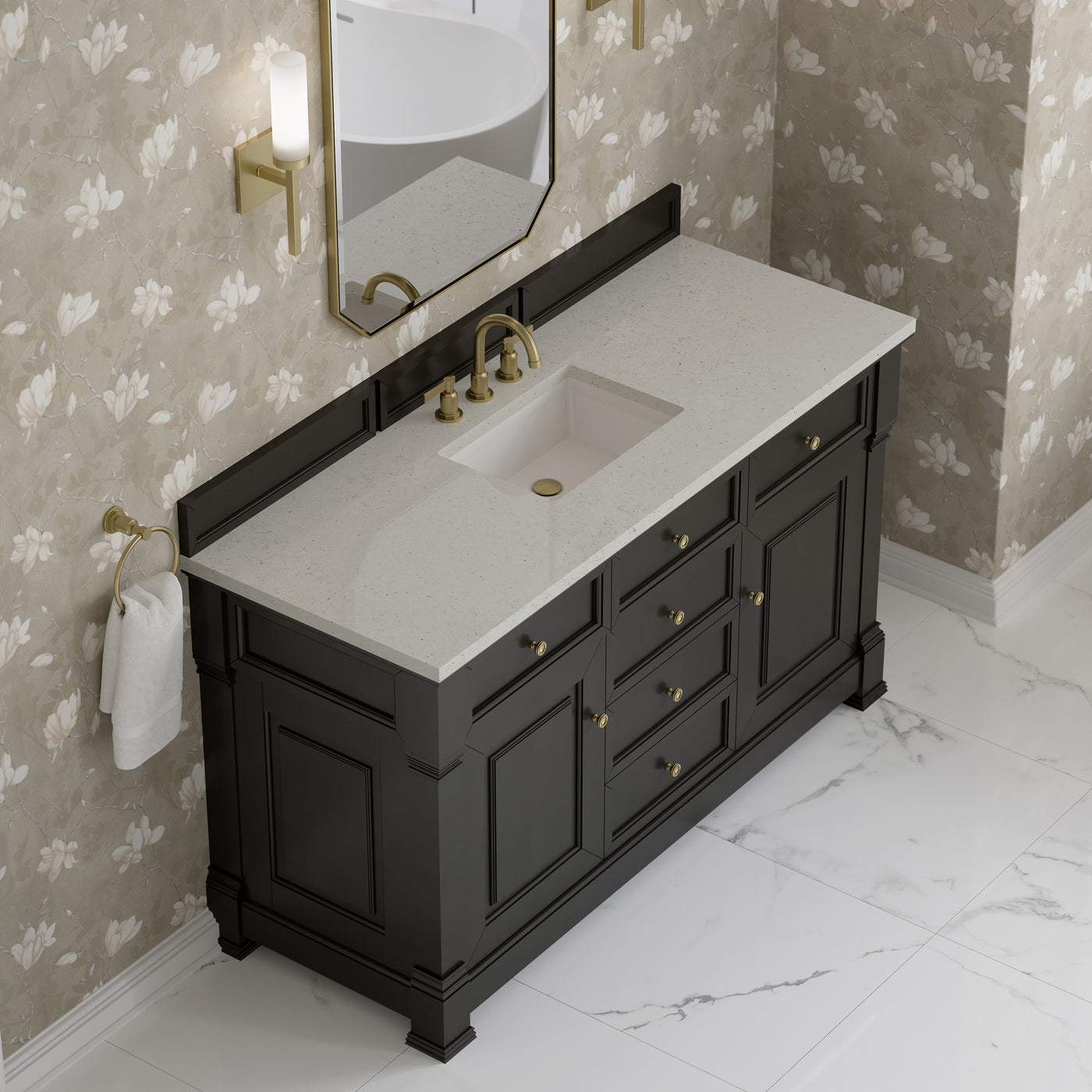 James Martin Brookfield 60" Single Bathroom Vanity, Black Onyx, view 22