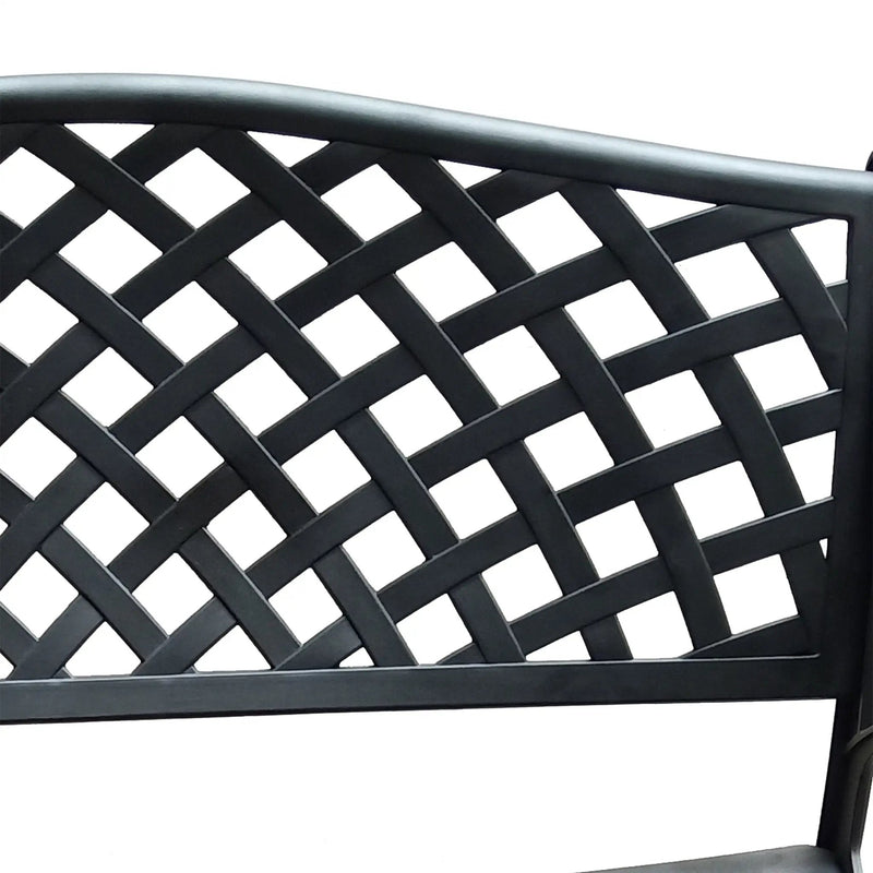 Outdoor Aluminum Modern 40-in Black Patio Bench Loveseat by Sharicks