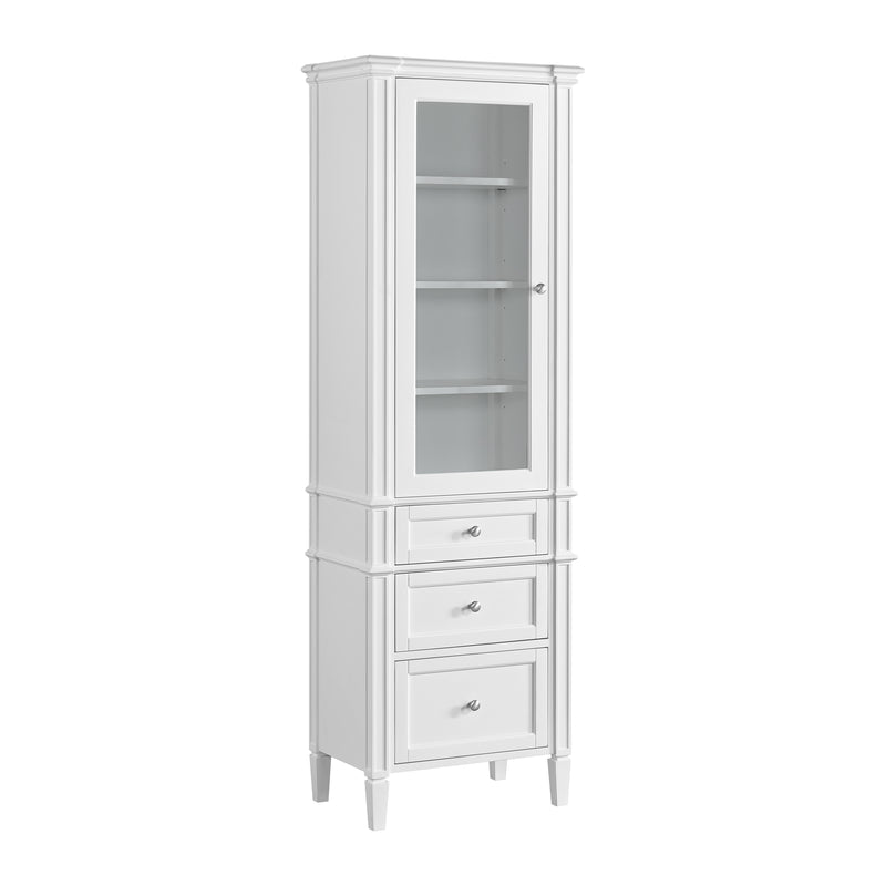 James Martin Brittany Linen Cabinet, Bright White, view 9