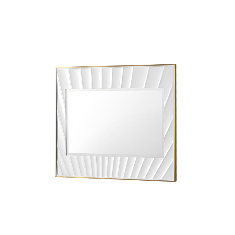 James Martin Soleil 36" Mirror, Matte White with Gold, view 4