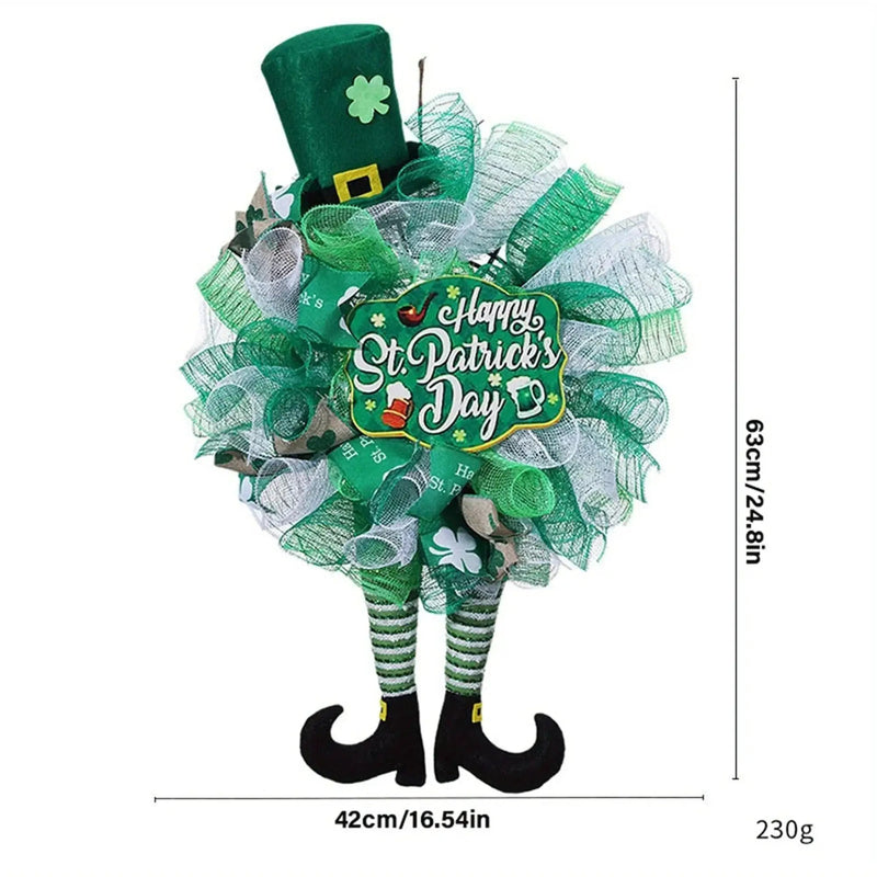 Wreath - Irish Green Mesh Ribbon by House Of Avana