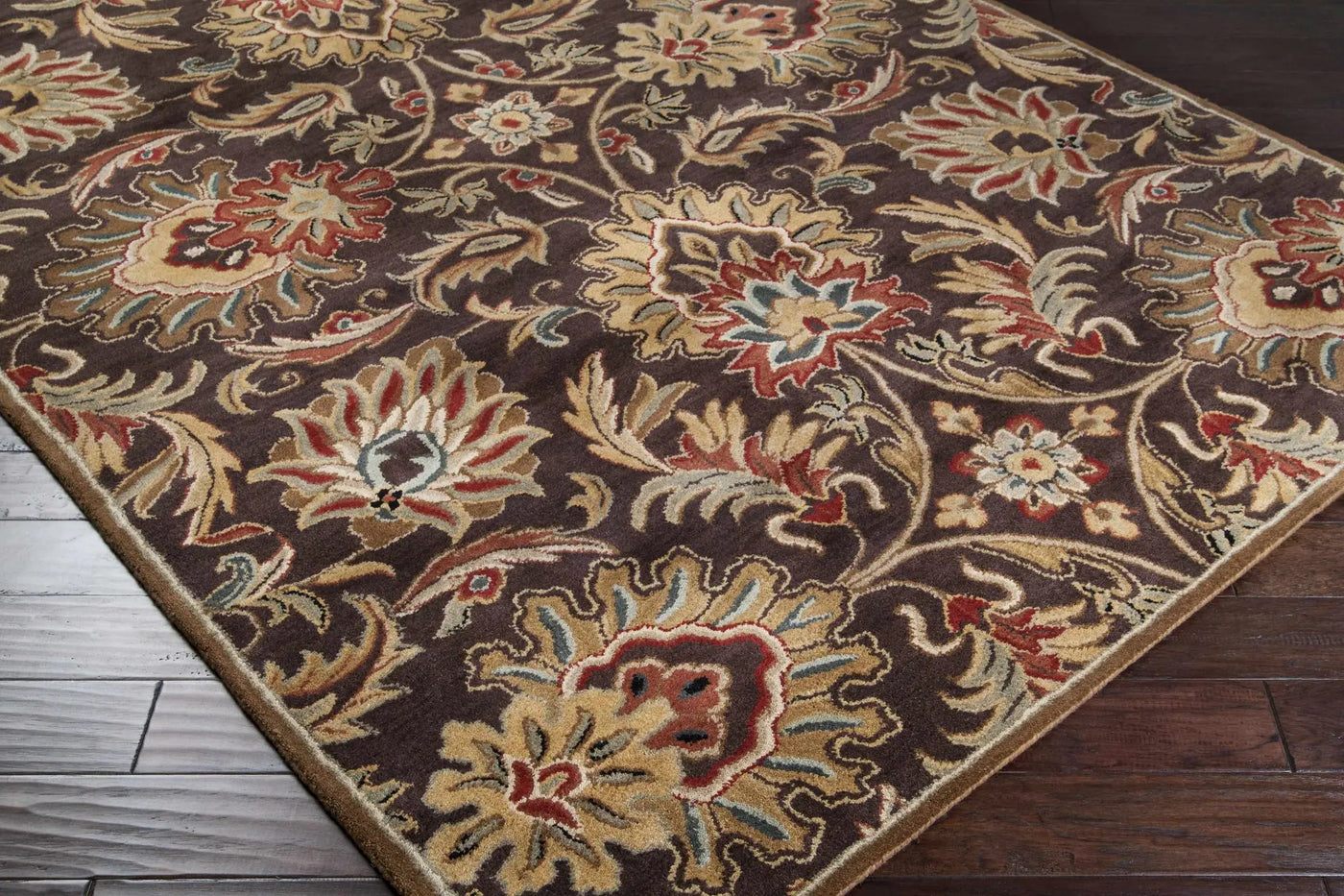 Chesterton 1028 Hand Tufted Brown Wool Rug by Boutique Rugs