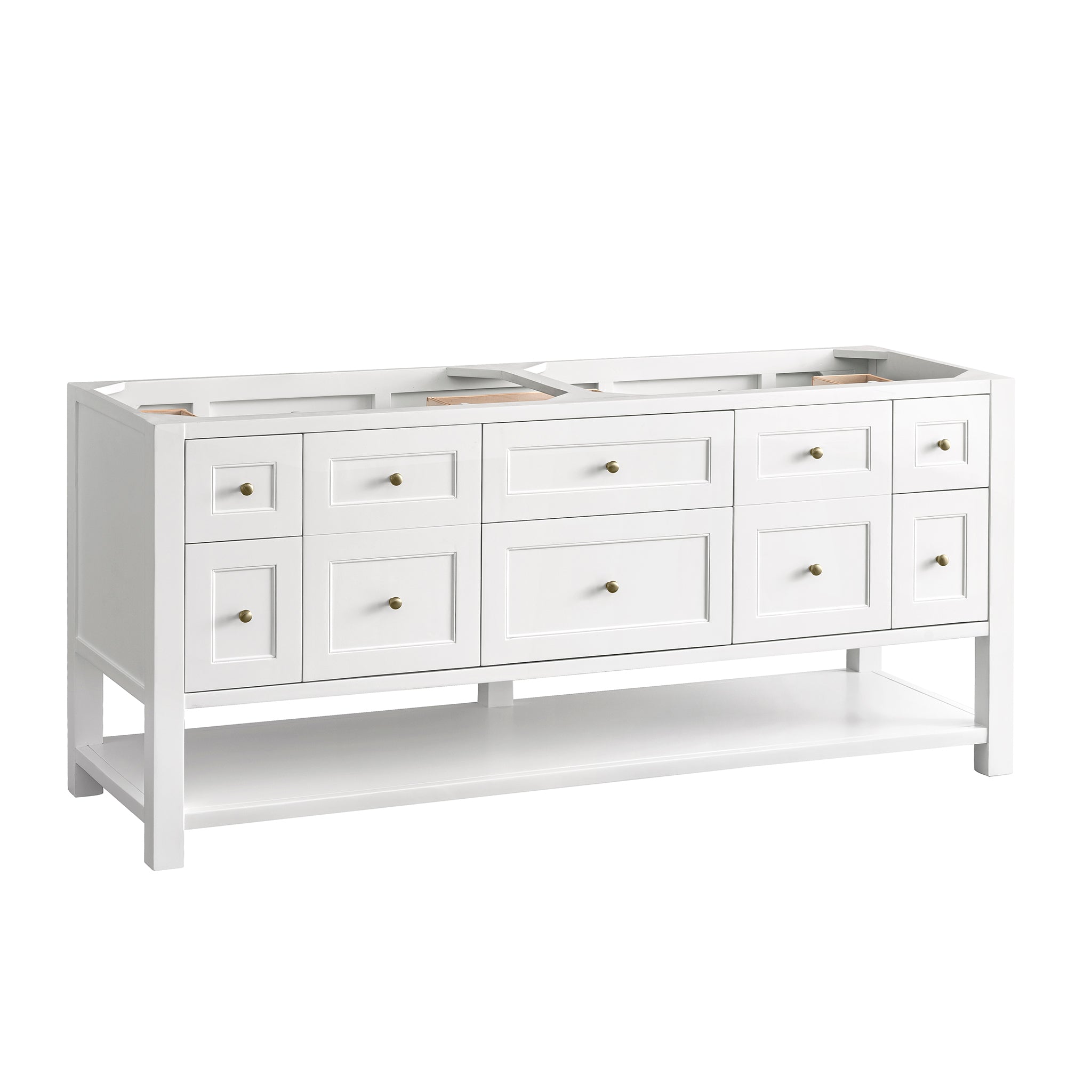 James Martin Breckenridge 72" Double Bathroom Vanity, Bright White, cabinet without a countertop