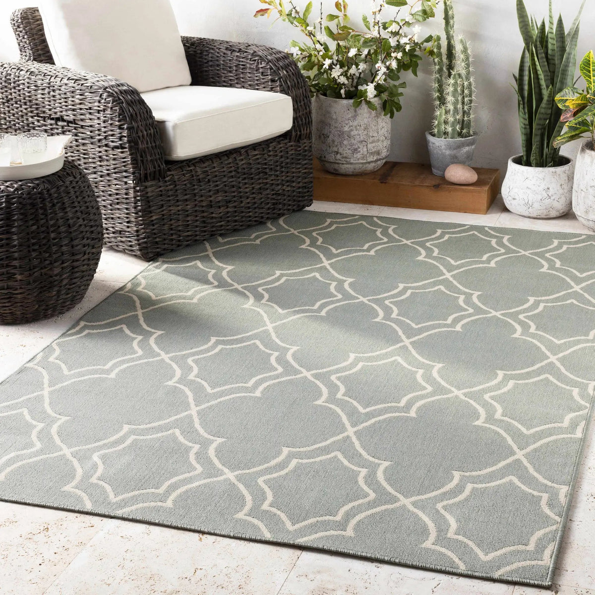 Wroxham Outdoor Area Rug - Clearance, installed in a room