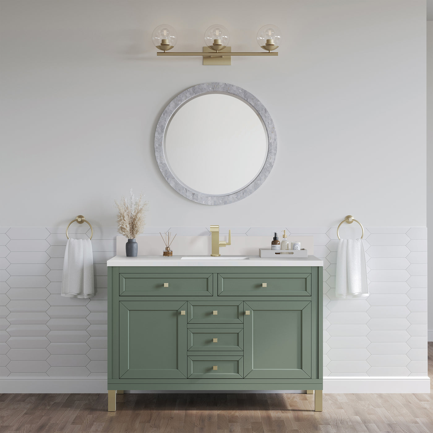 James Martin Chicago 48" Single Bathroom Vanity, Smokey Celadon, view 38