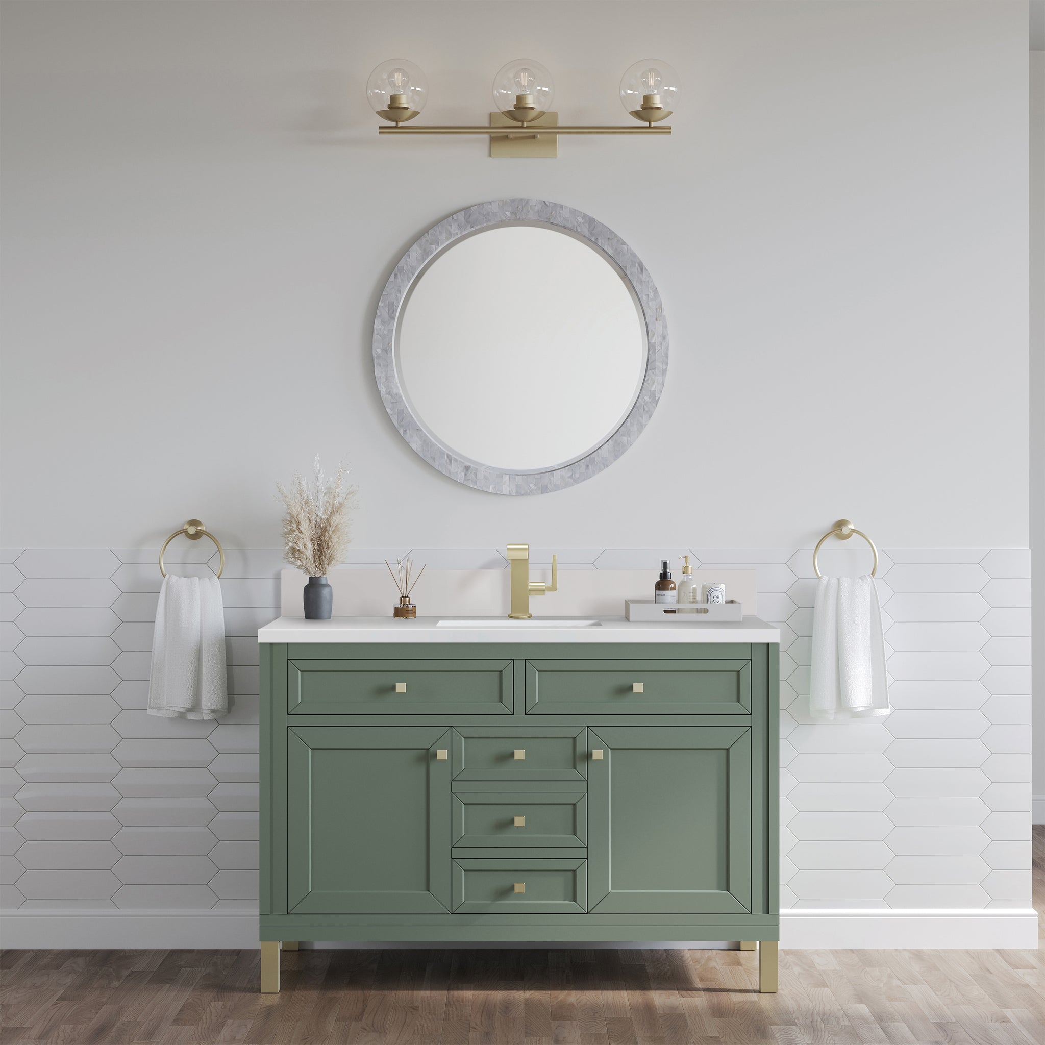 James Martin Chicago 48" Single Bathroom Vanity, Smokey Celadon, view 38