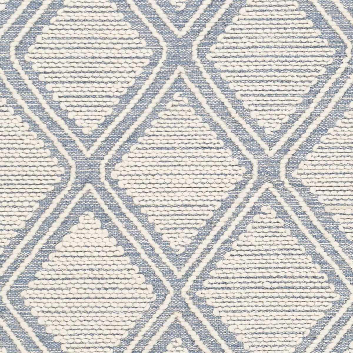 Wausa Denim Trellis on Cream Cotton/wool Rug - Clearance, sample swatch