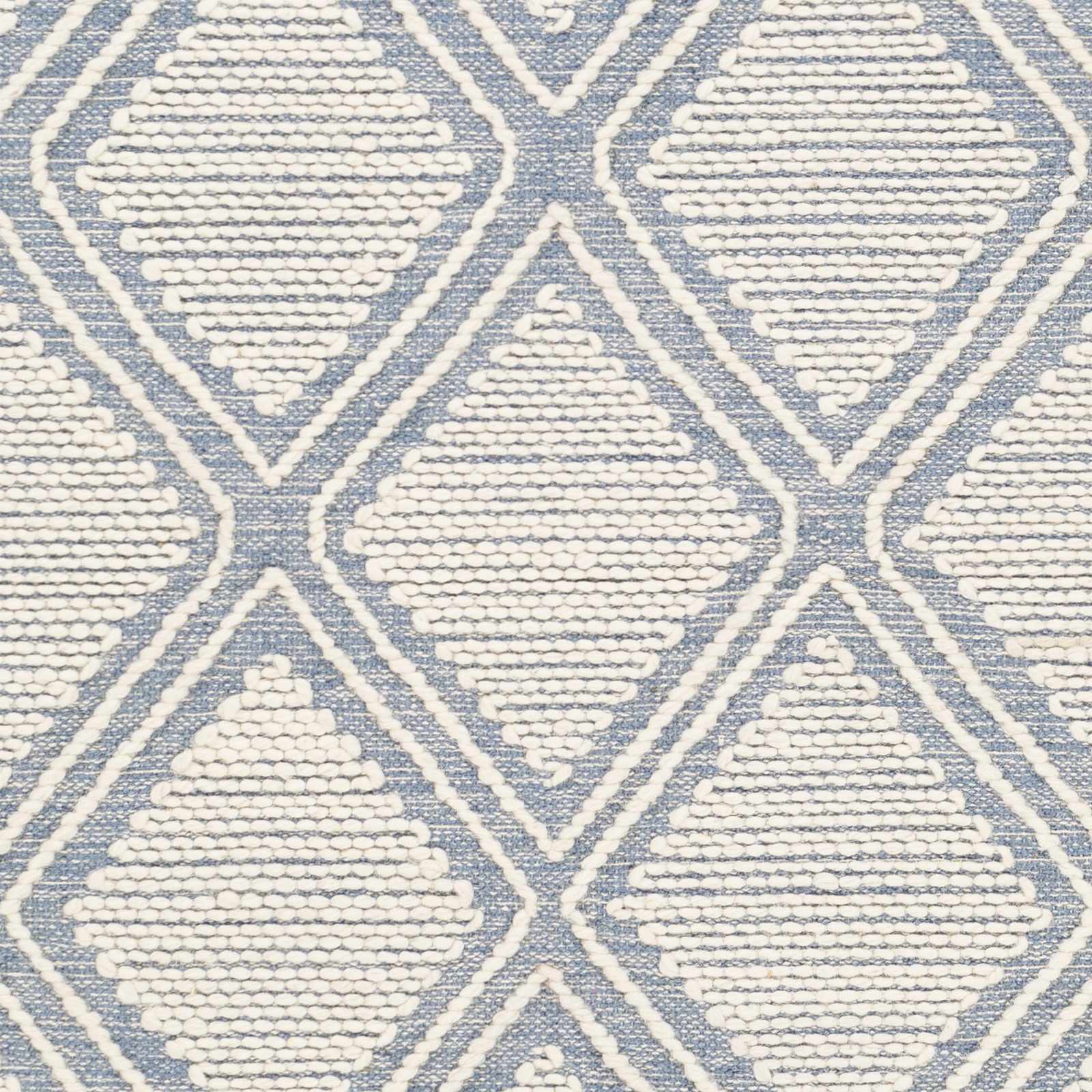 Wausa Denim Trellis on Cream Cotton/wool Rug - Clearance by Boutique Rugs