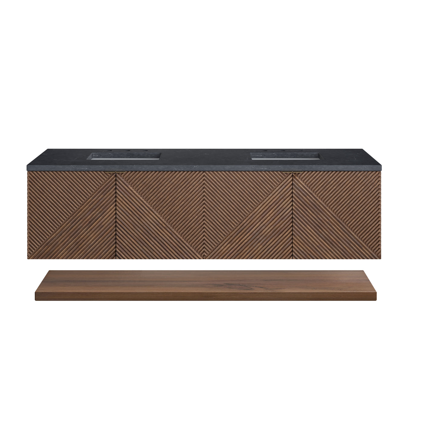 James Martin Marcello 72" Floating Double Bathroom Vanity, Chestnut, view 40