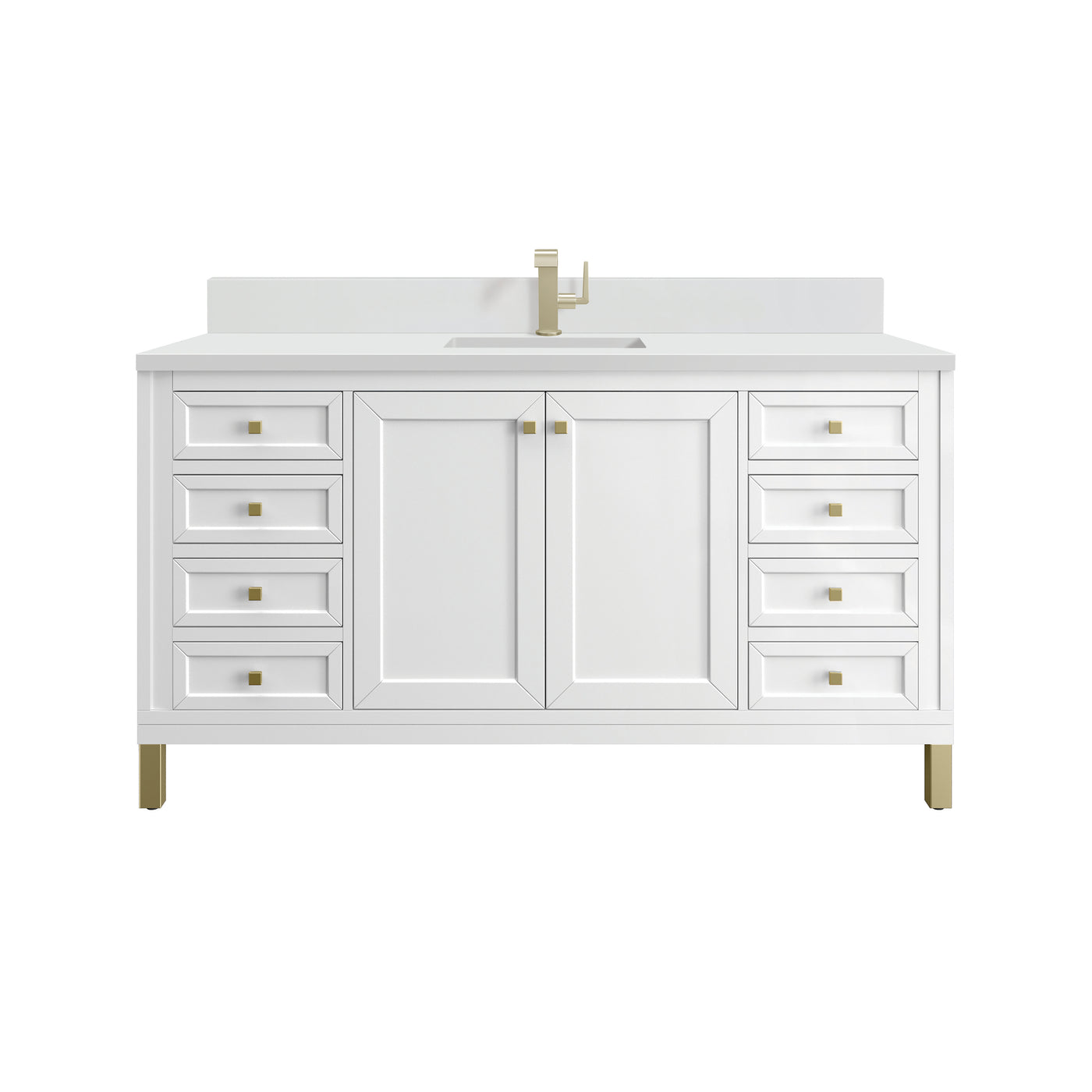 James Martin Chicago 60" Single Bathroom Vanity, Glossy White, view 38
