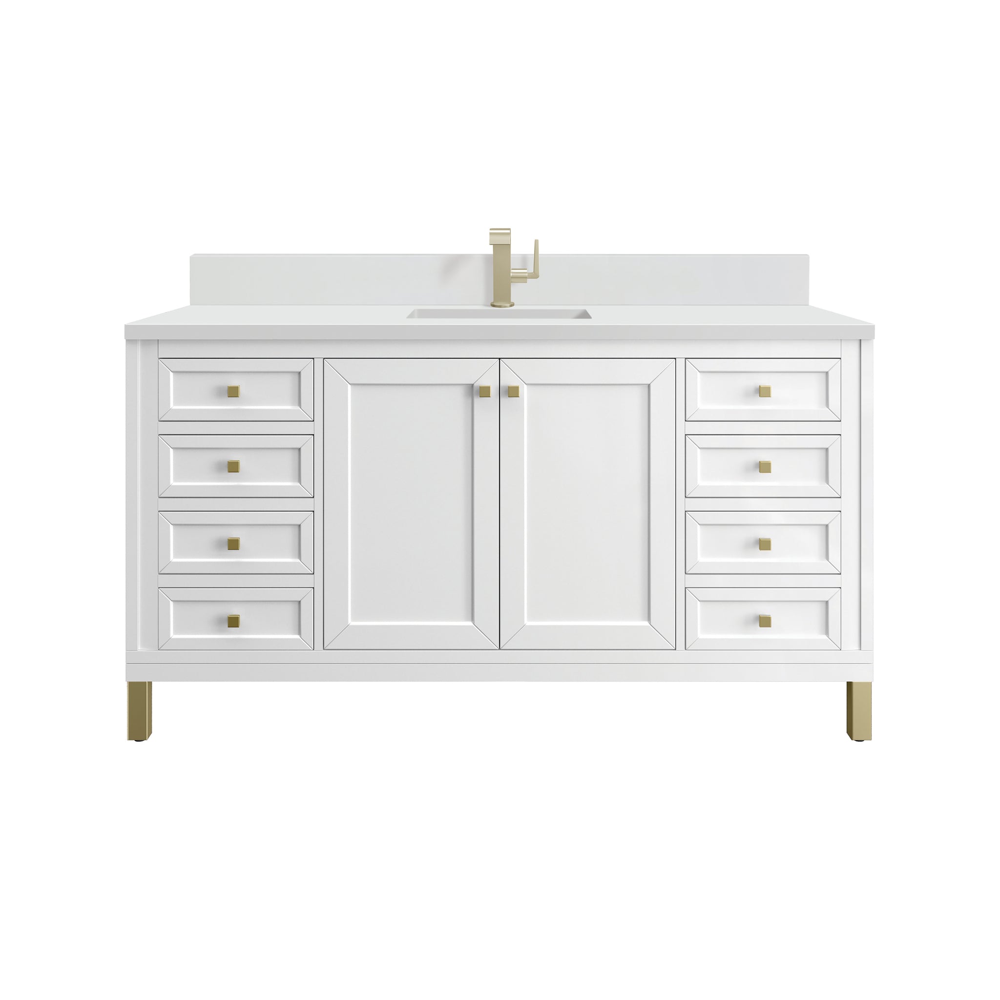 James Martin Chicago 60" Single Bathroom Vanity, Glossy White, view 38