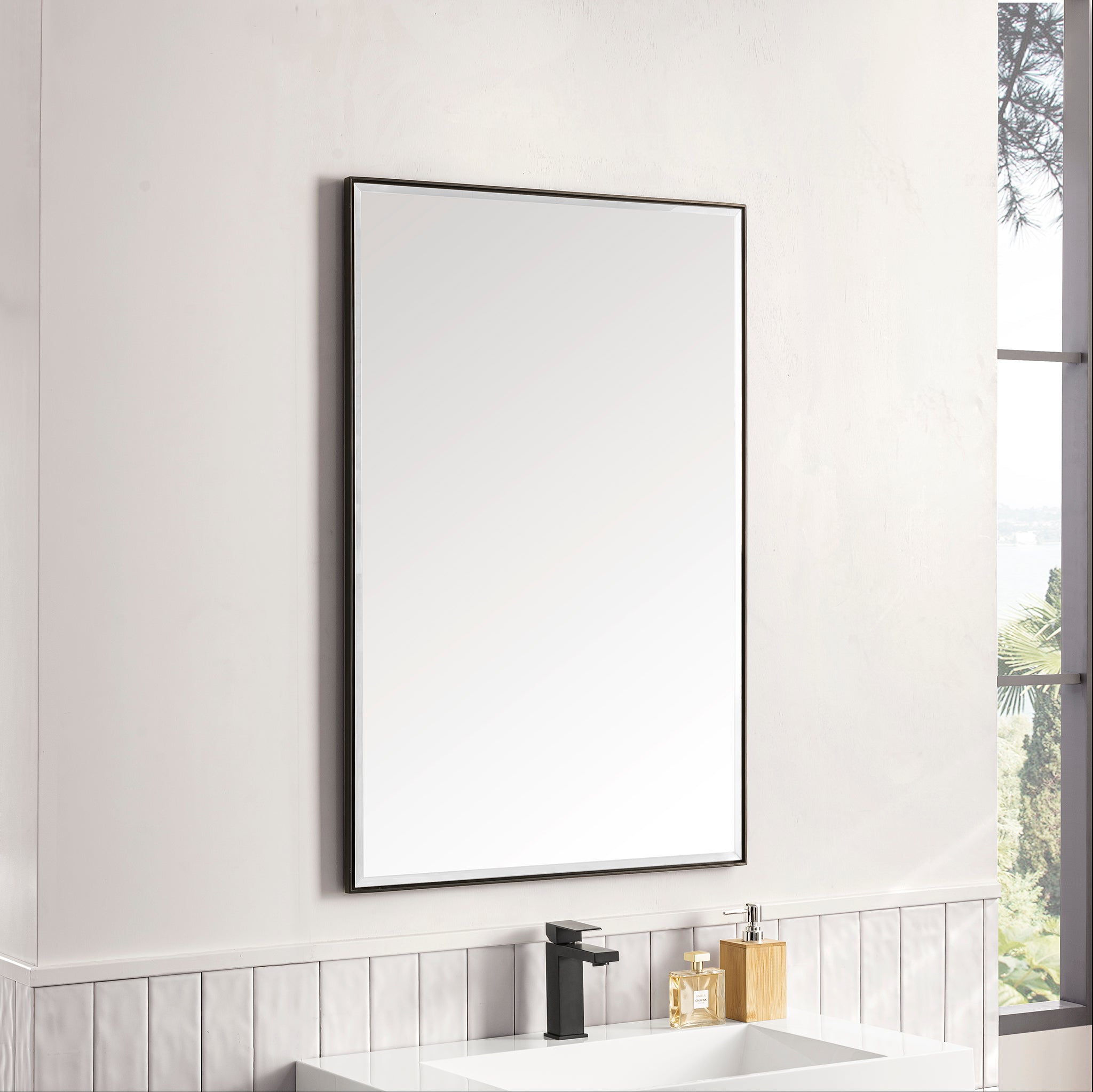 James Martin Rohe 26" Mirror, Matte Black, view 5