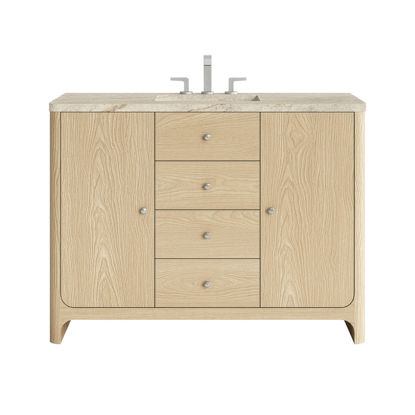 James Martin Gracyn 48" Single Bathroom Vanity, Coastal Driftwood with Tajnar (Widespread) countertop