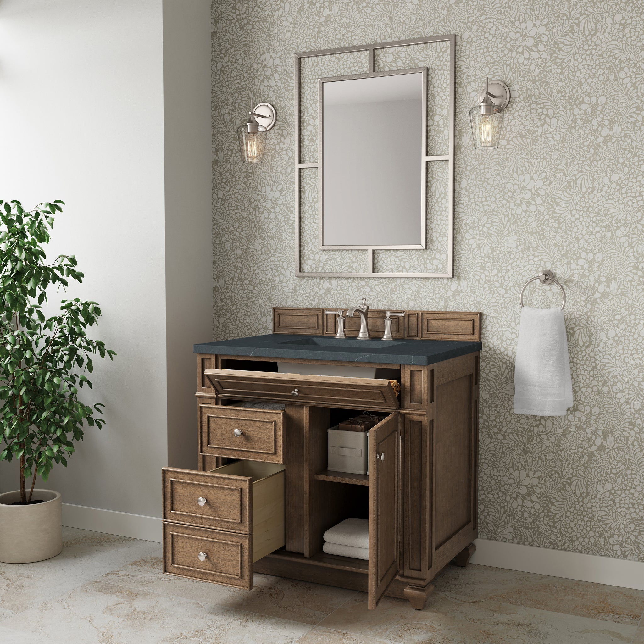 James Martin Bristol 36" Single Bathroom Vanity, Saddle Brown, view 22