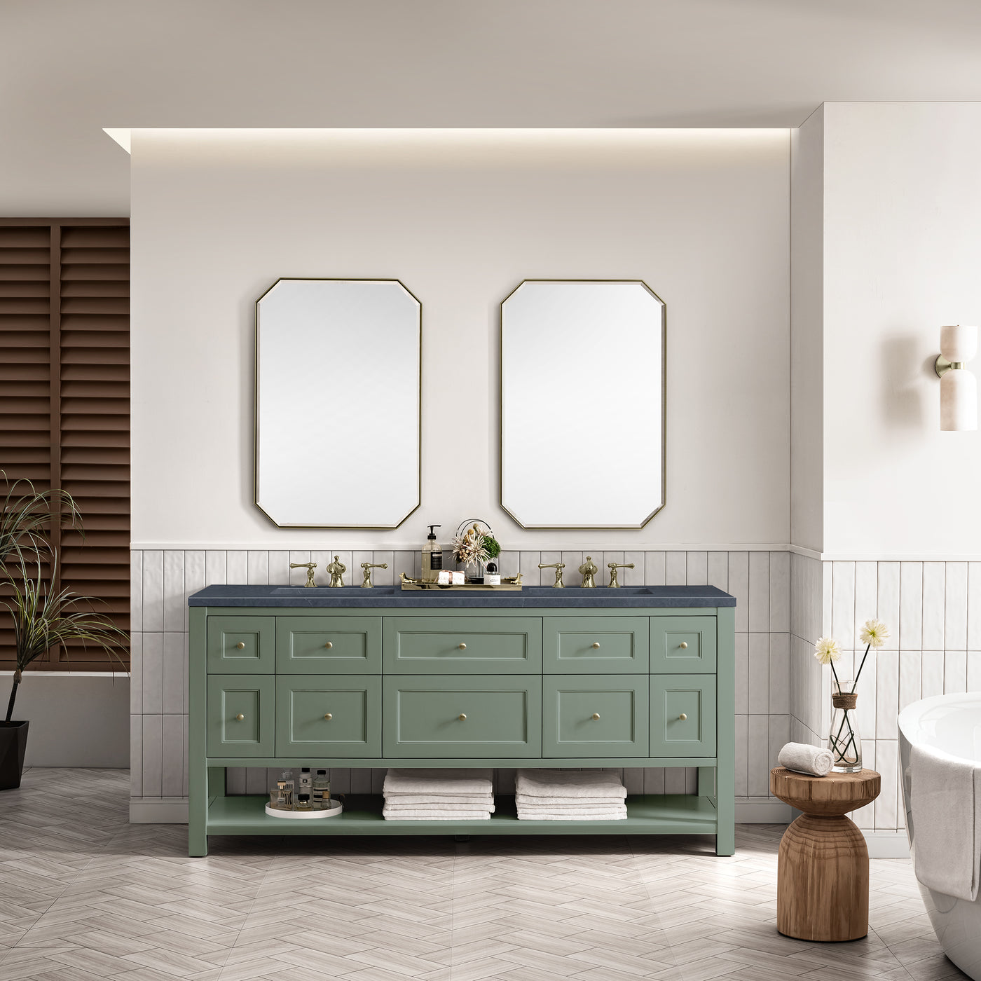 James Martin Breckenridge 72" Double Bathroom Vanity, Smokey Celadon, view 34