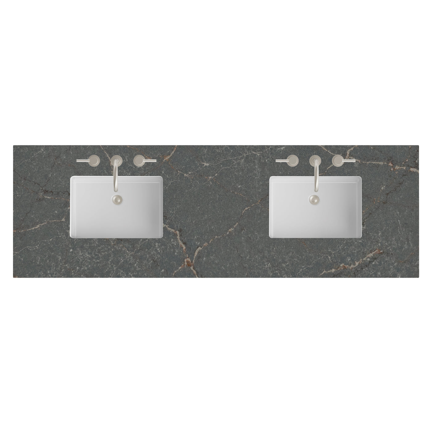James Martin 72" Double Vanity Top with Parisien Bleu (Silestone) countertop