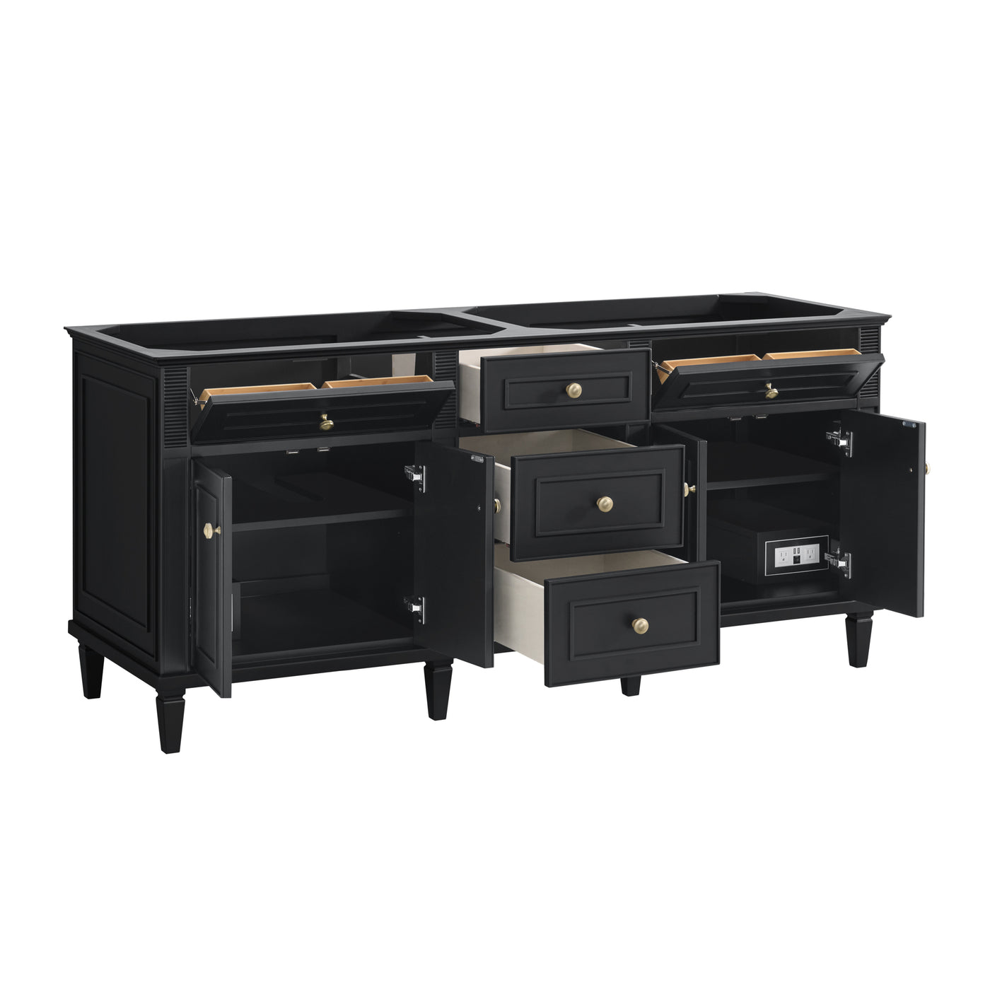 James Martin Lorelai 72" Double Bathroom Vanity, Black Onyx, view 37