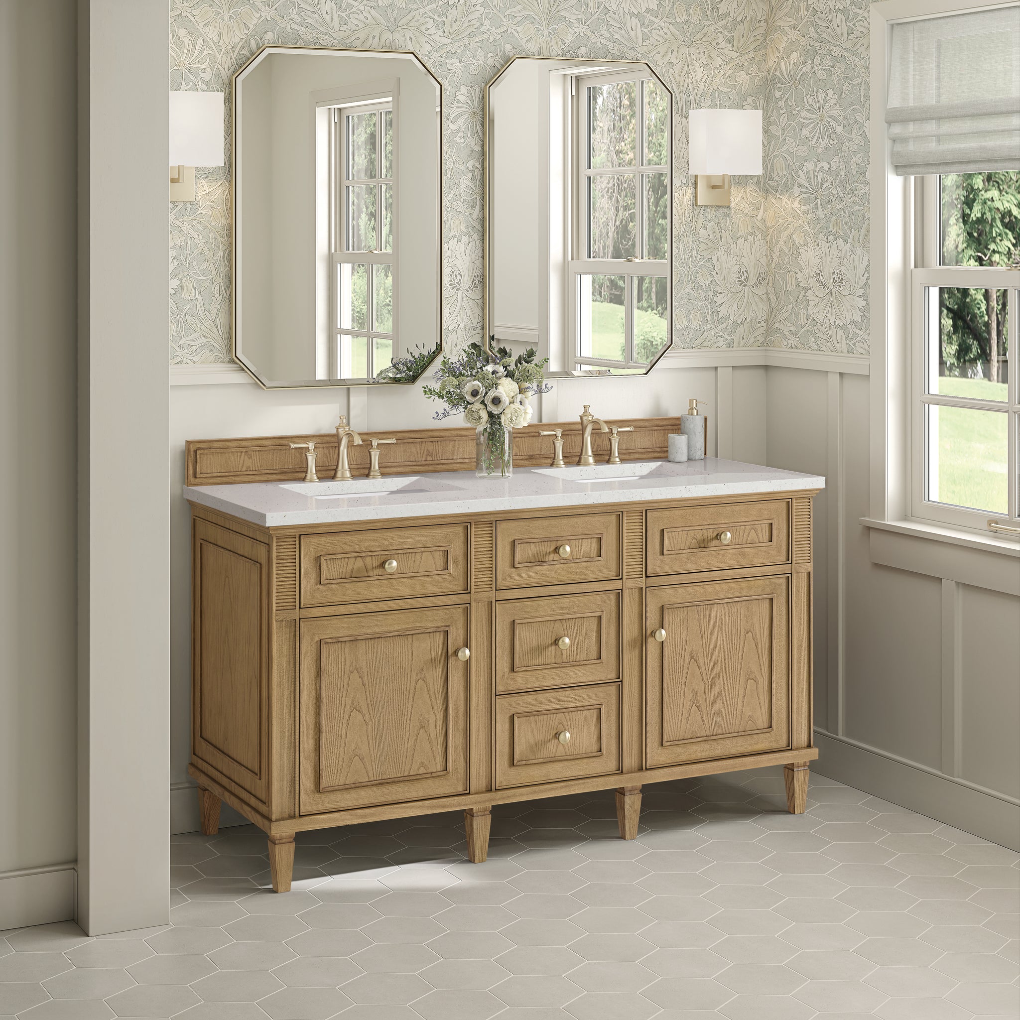 James Martin Lorelai 60" Double Bathroom Vanity, Light Natural Oak, view 31