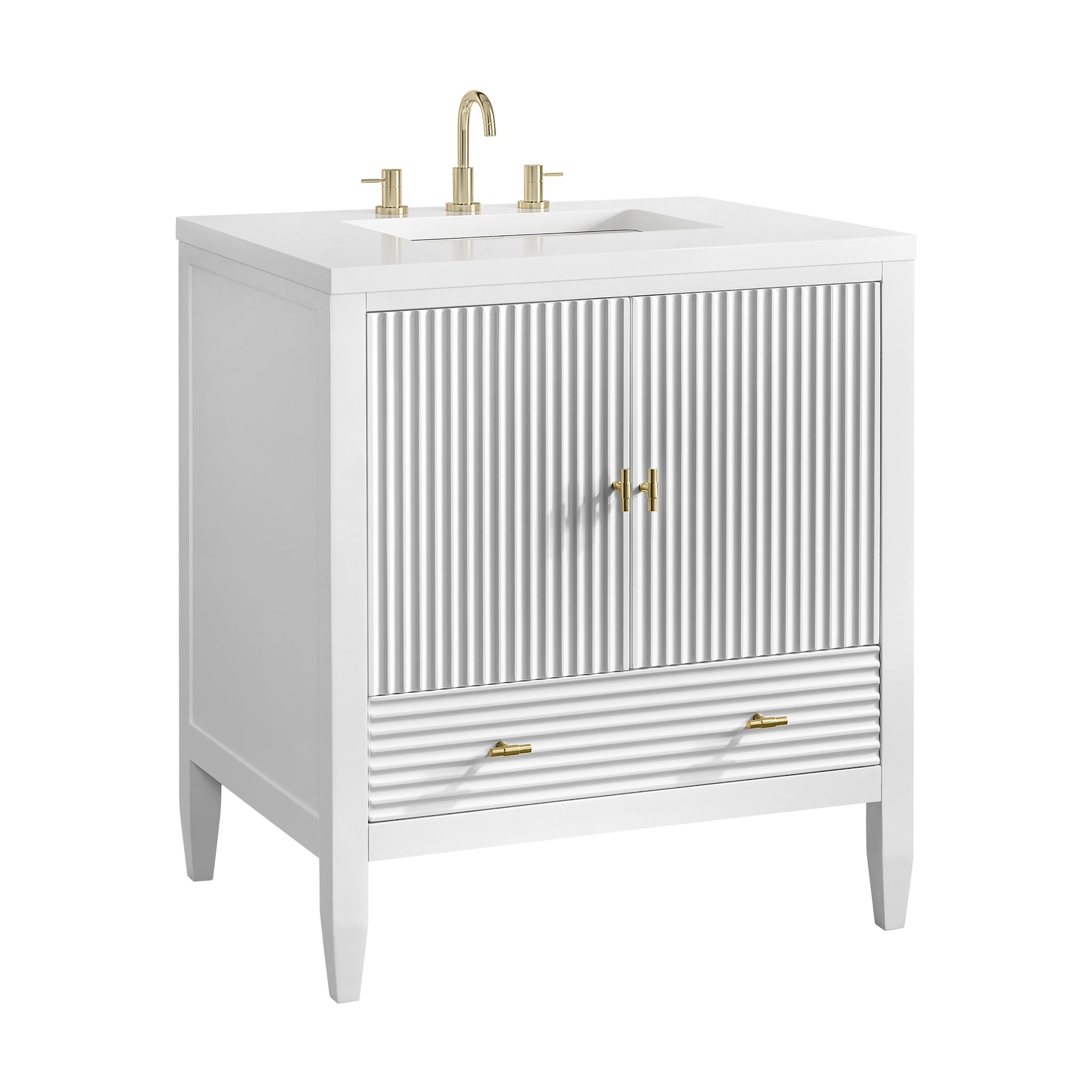 James Martin Myrrin 30" Single Bathroom Vanity, Bright White, view 37