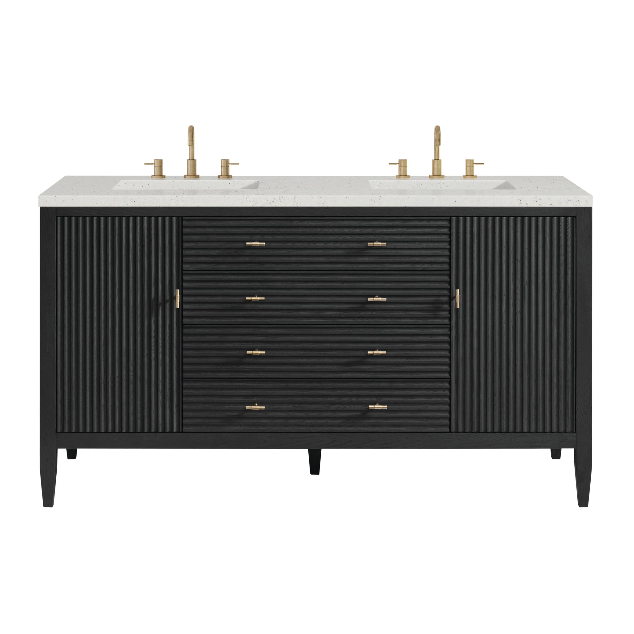 James Martin Myrrin 60" Double Bathroom Vanity, Carbon Oak, view 35