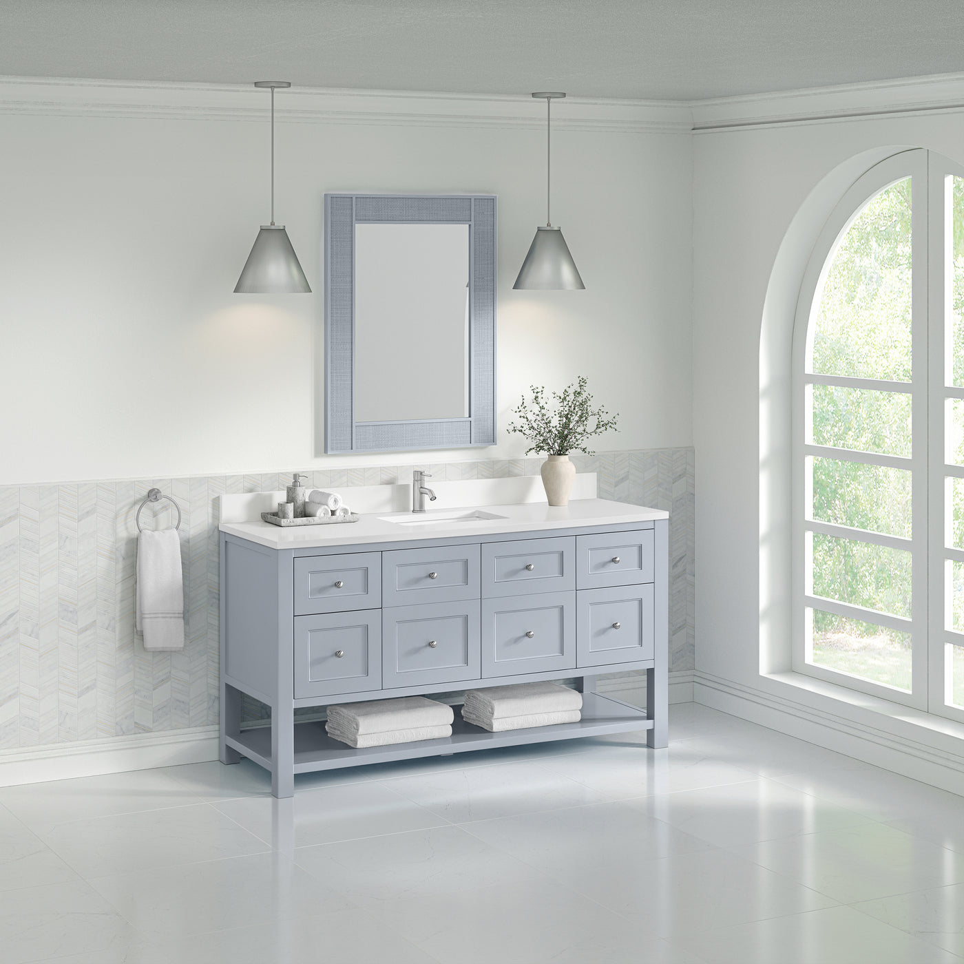 James Martin Breckenridge 60" Single Bathroom Vanity, Serenity Blue, view 39