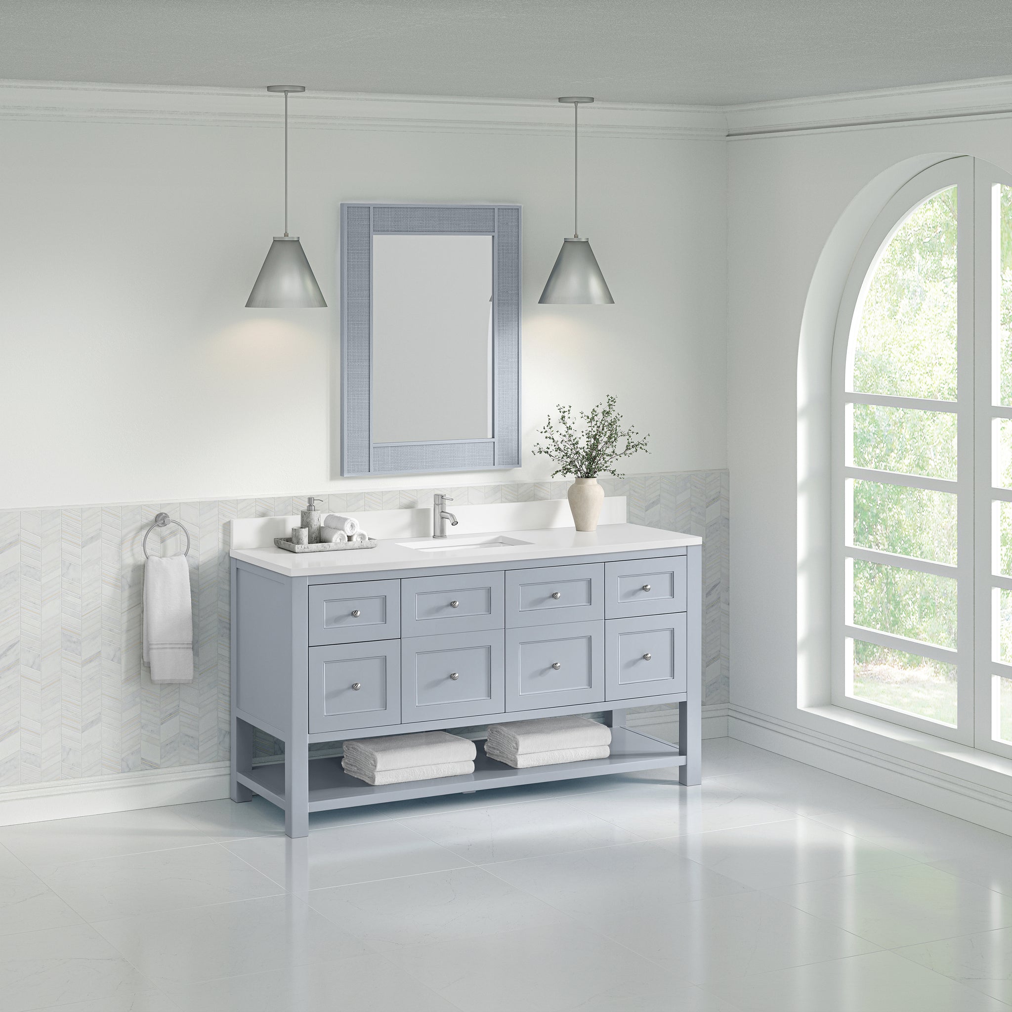 James Martin Breckenridge 60" Single Bathroom Vanity, Serenity Blue, view 39
