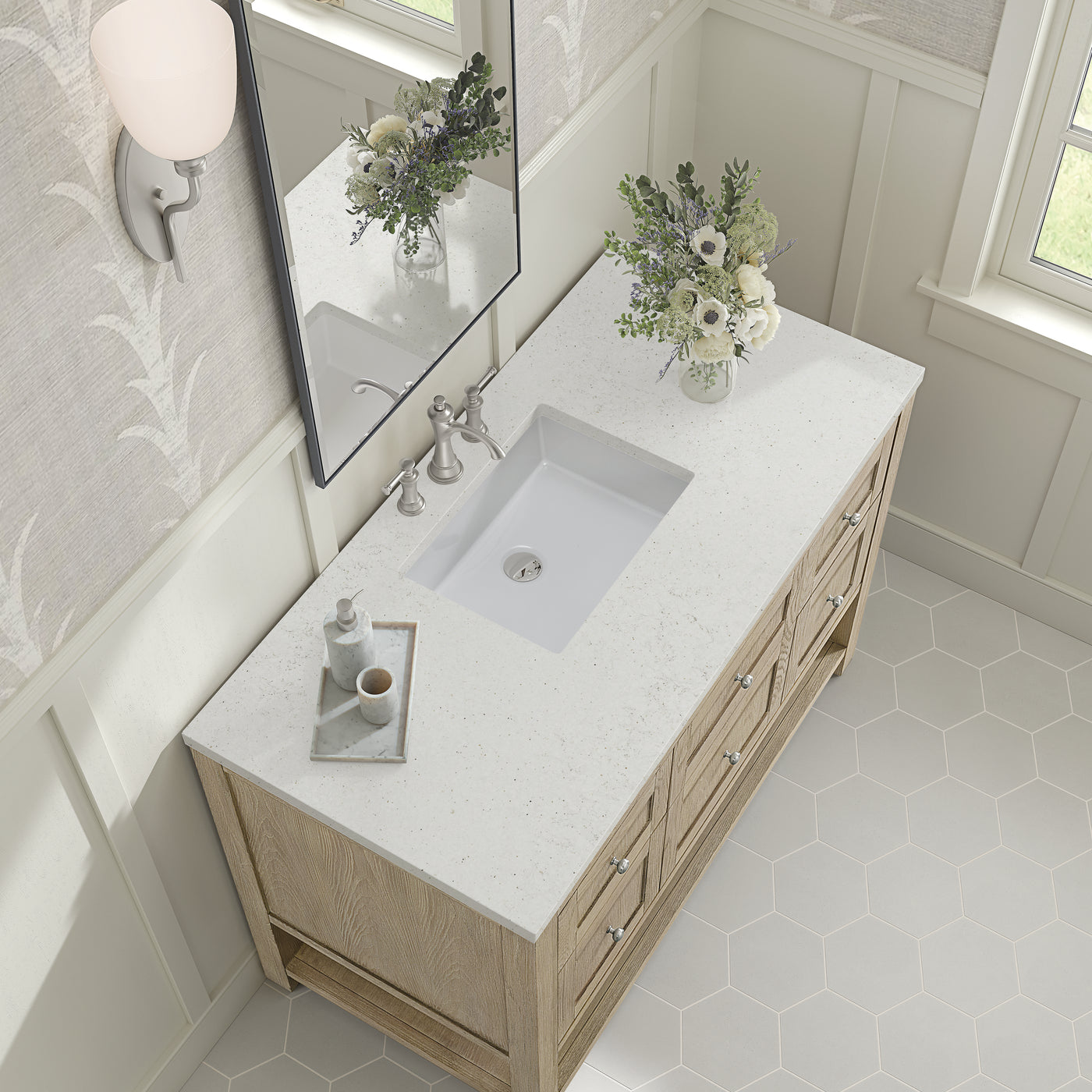 James Martin Breckenridge 48" Single Bathroom Vanity, Whitewashed Oak, view 29