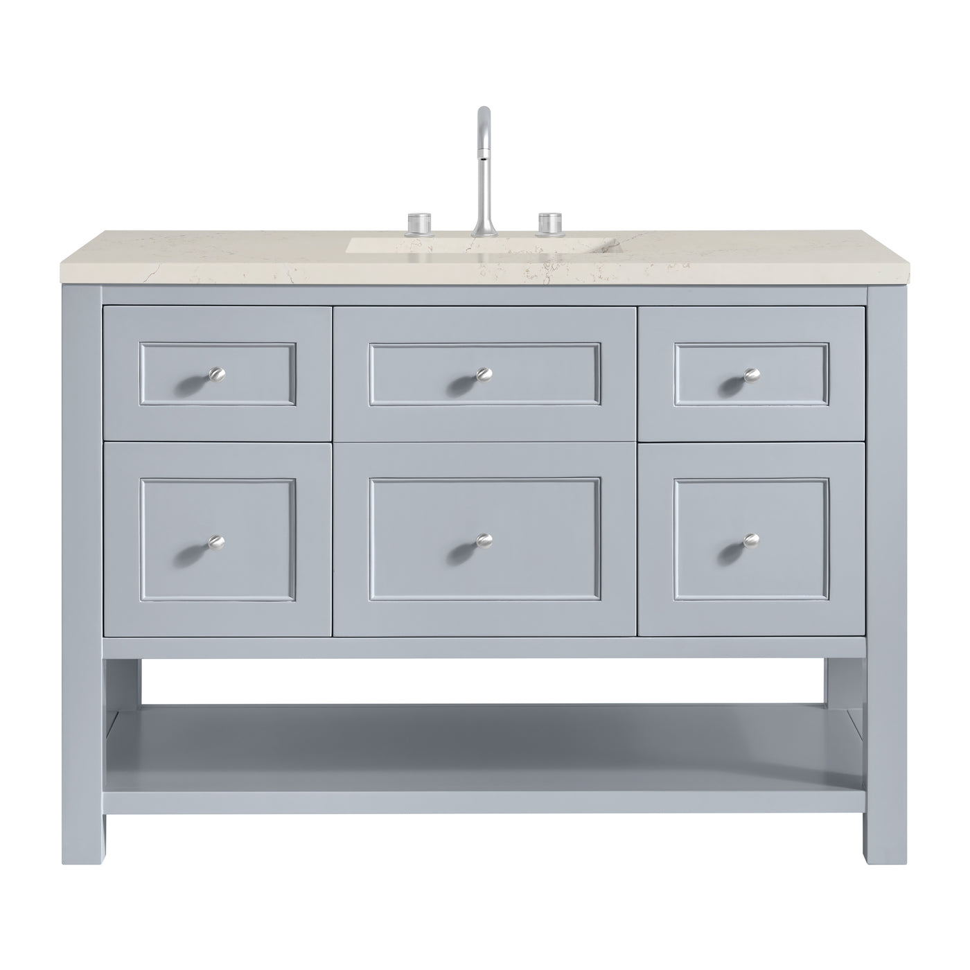 James Martin Breckenridge 48" Single Bathroom Vanity, Serenity Blue with Siberian countertop