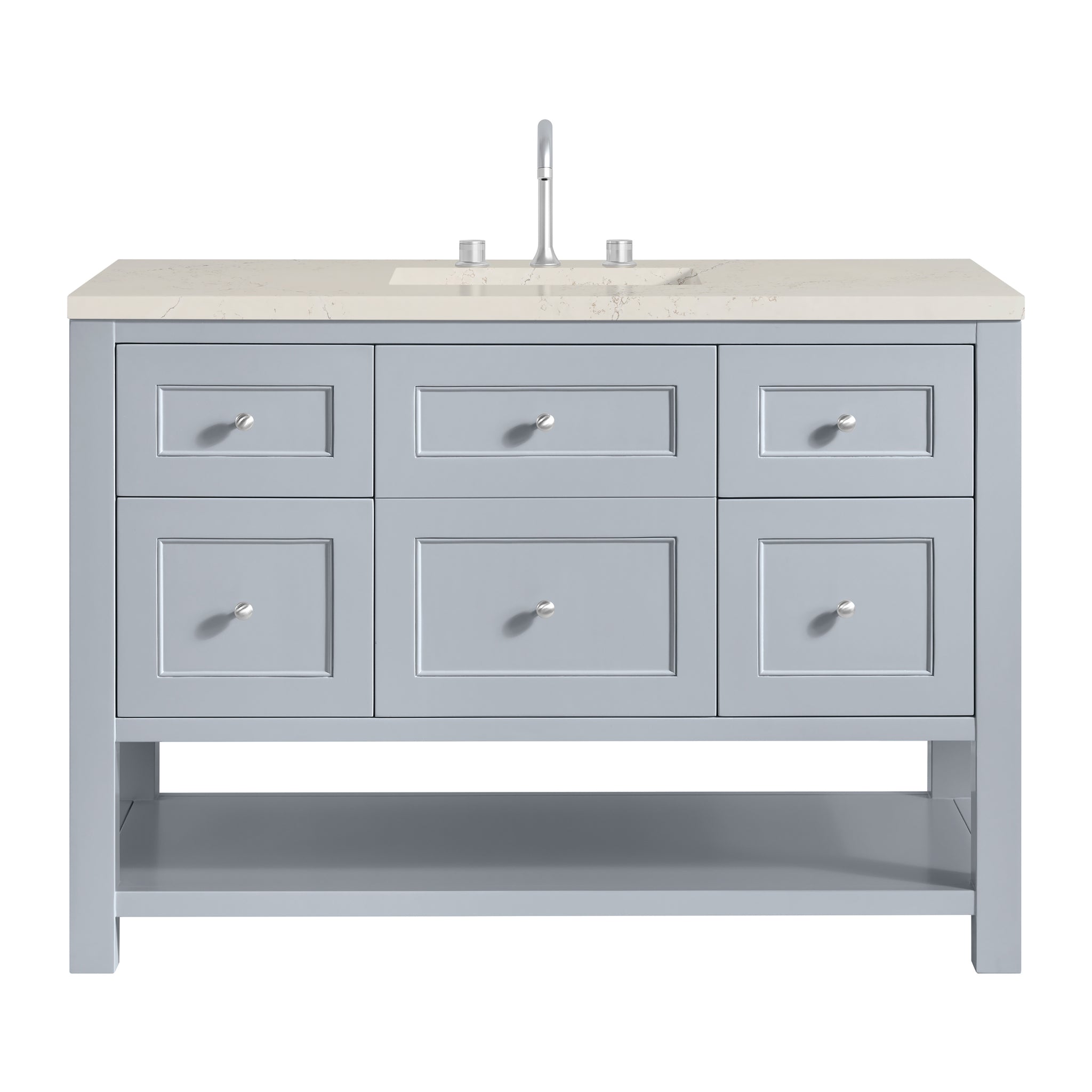 James Martin Breckenridge 48" Single Bathroom Vanity, Serenity Blue with Siberian countertop
