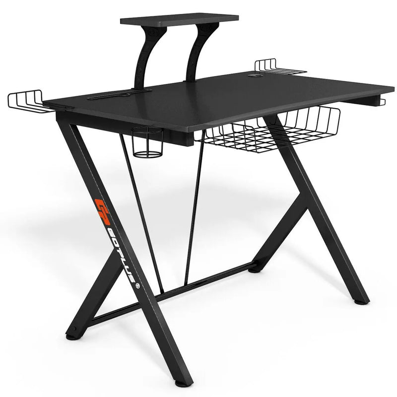 Multifunctional E-Sport Gaming Desk with Headset Hook and Cup Holder by DirectDeals