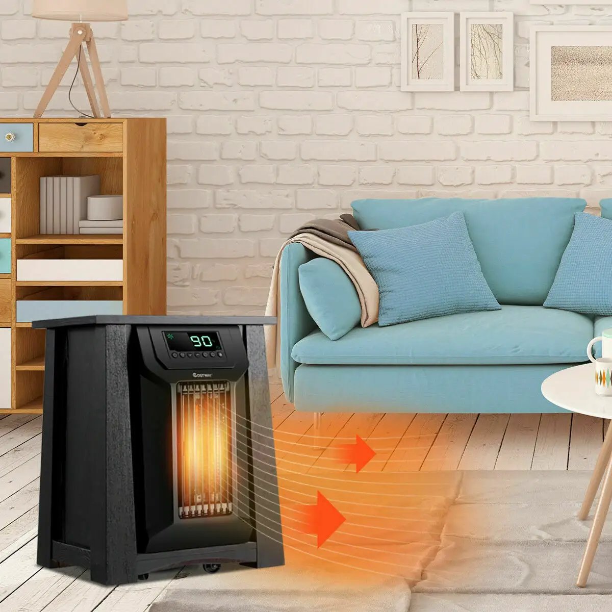1500W 12H Timer Caster Portable Electric Space Heater by DirectDeals