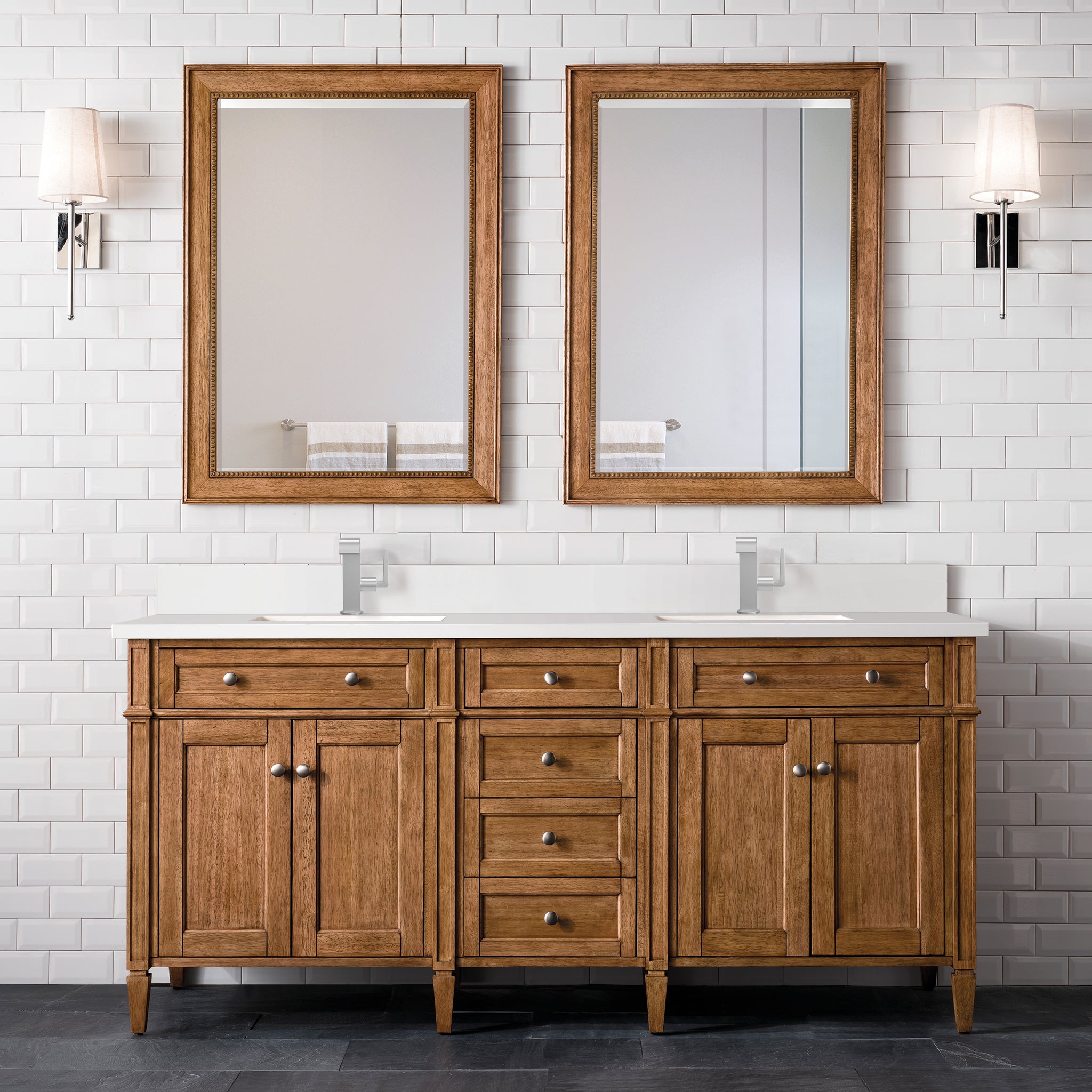 James Martin Brittany 72" Double Bathroom Vanity, Saddle Brown, view 35