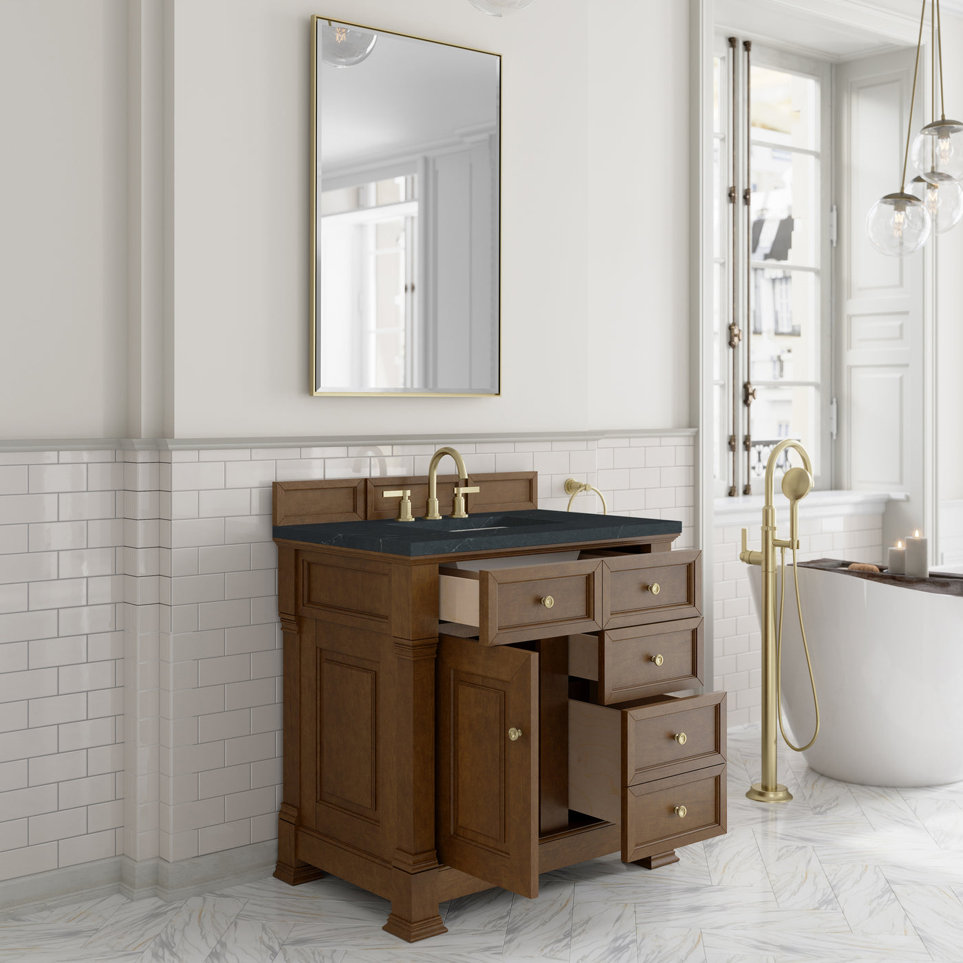 James Martin Brookfield 36" Single Bathroom Vanity, Honey Oak, view 32