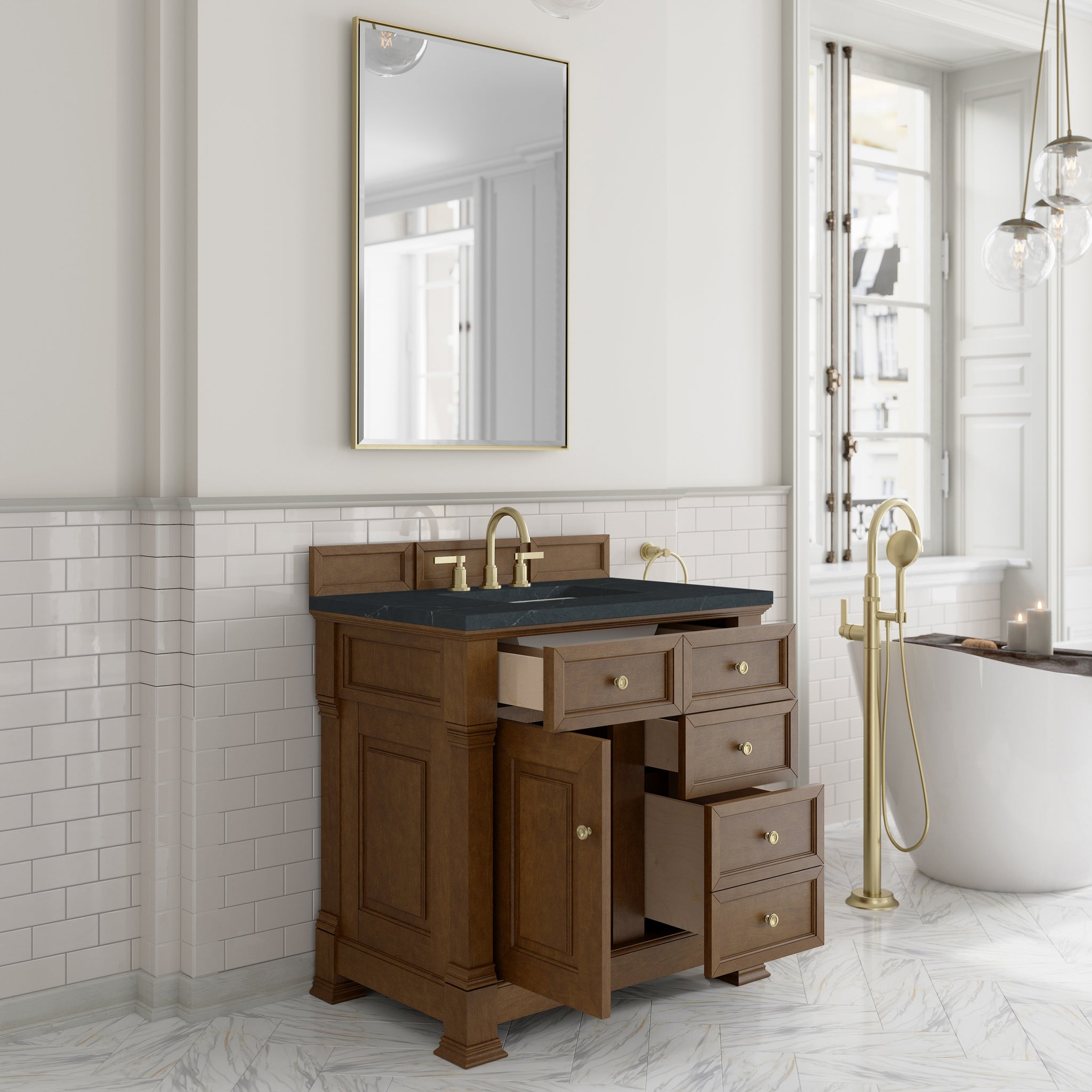 James Martin Brookfield 36" Single Bathroom Vanity, Honey Oak, view 32