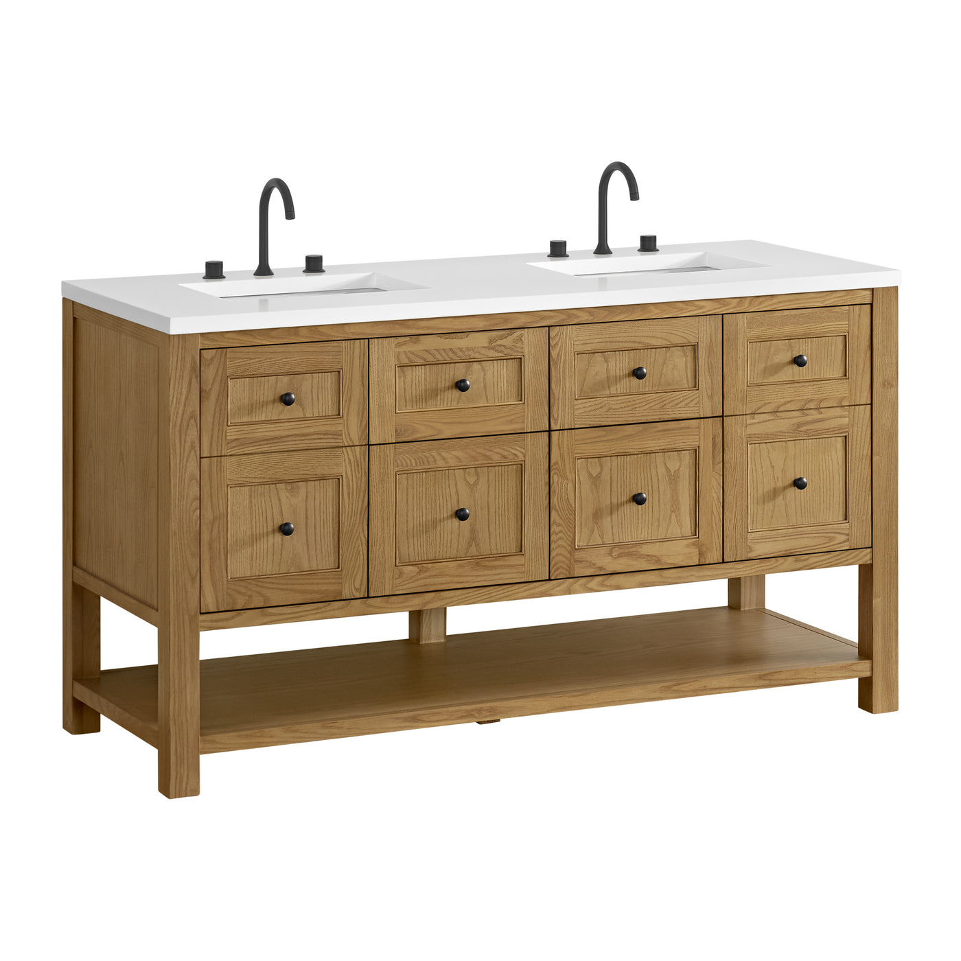 James Martin Breckenridge 60" Double Bathroom Vanity, Light Natural Oak, view 37