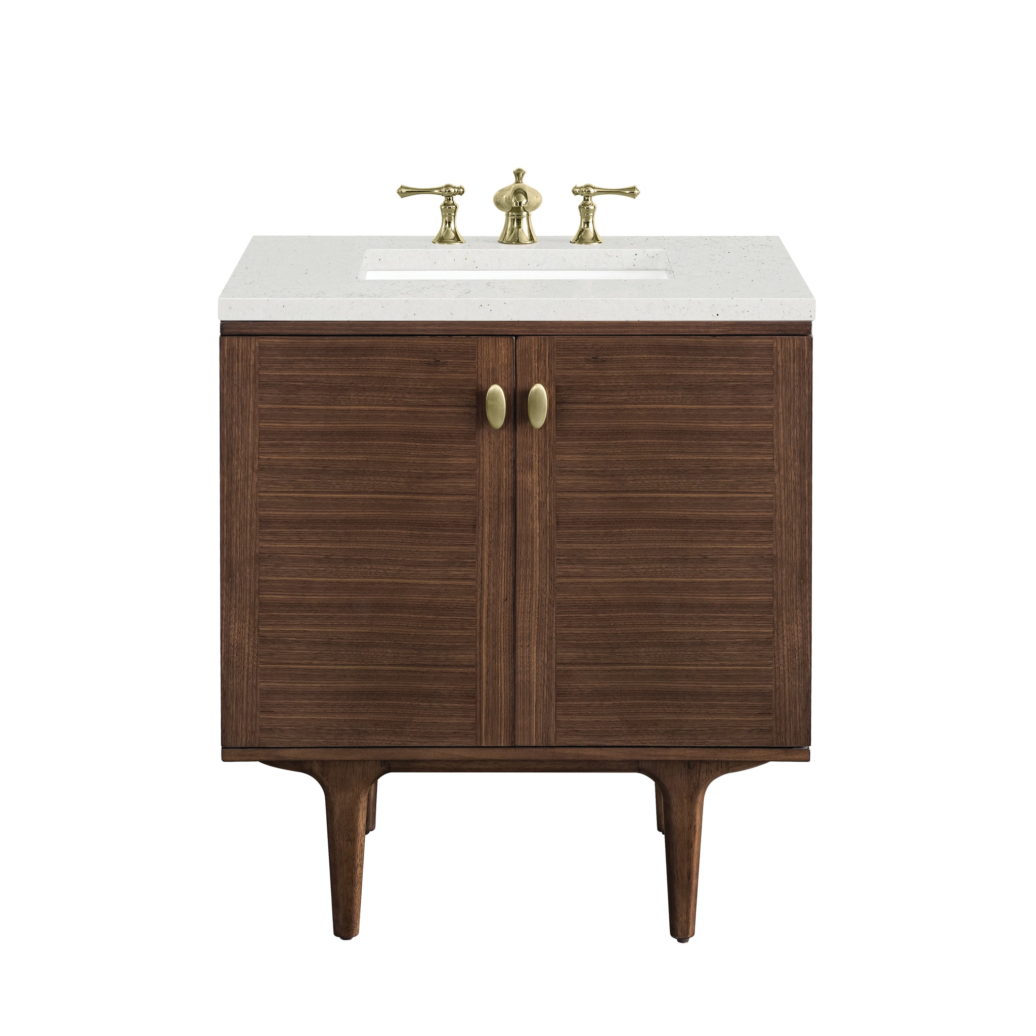 James Martin Amberly 30" Dual Mount Single Bathroom Vanity, Mid-Century Walnut, view 22