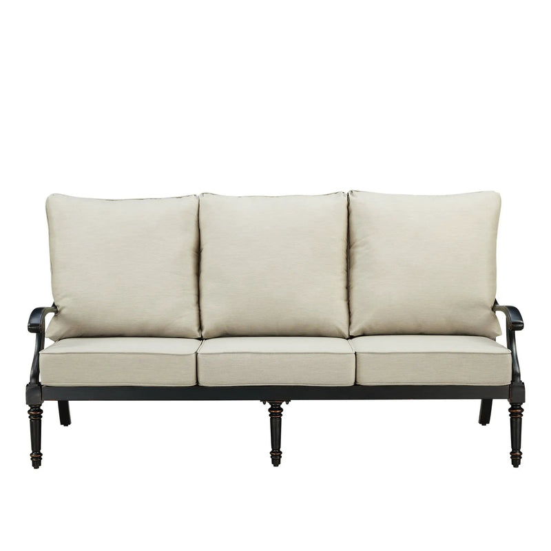 Black Aluminum Deep Seating Sofa with Cushions by Sharicks